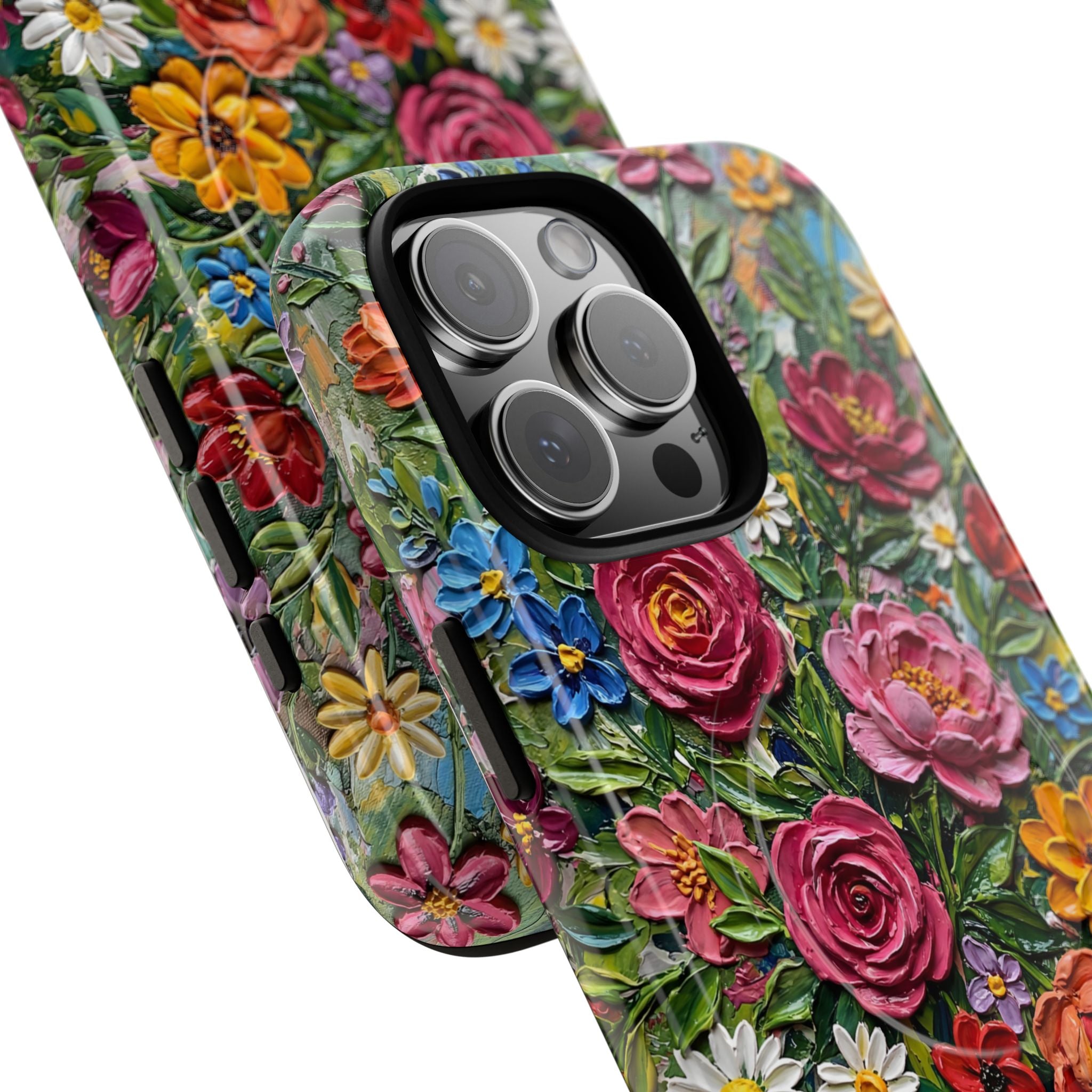 Painted Textured Style Floral Garden iPhone Case (MagSafe®)