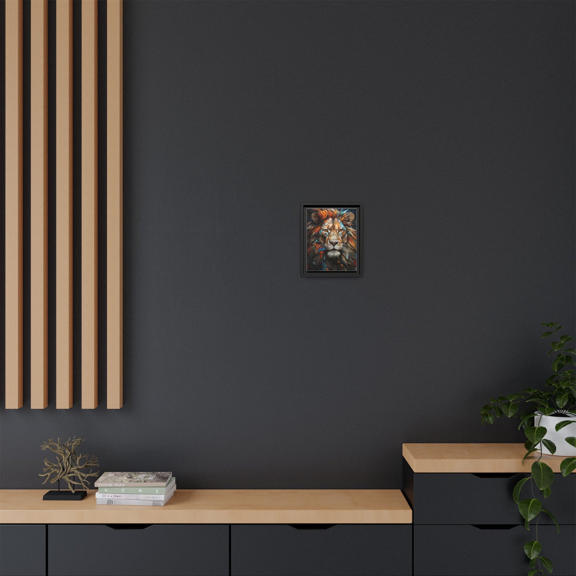Color Splash Lion Face Canvas