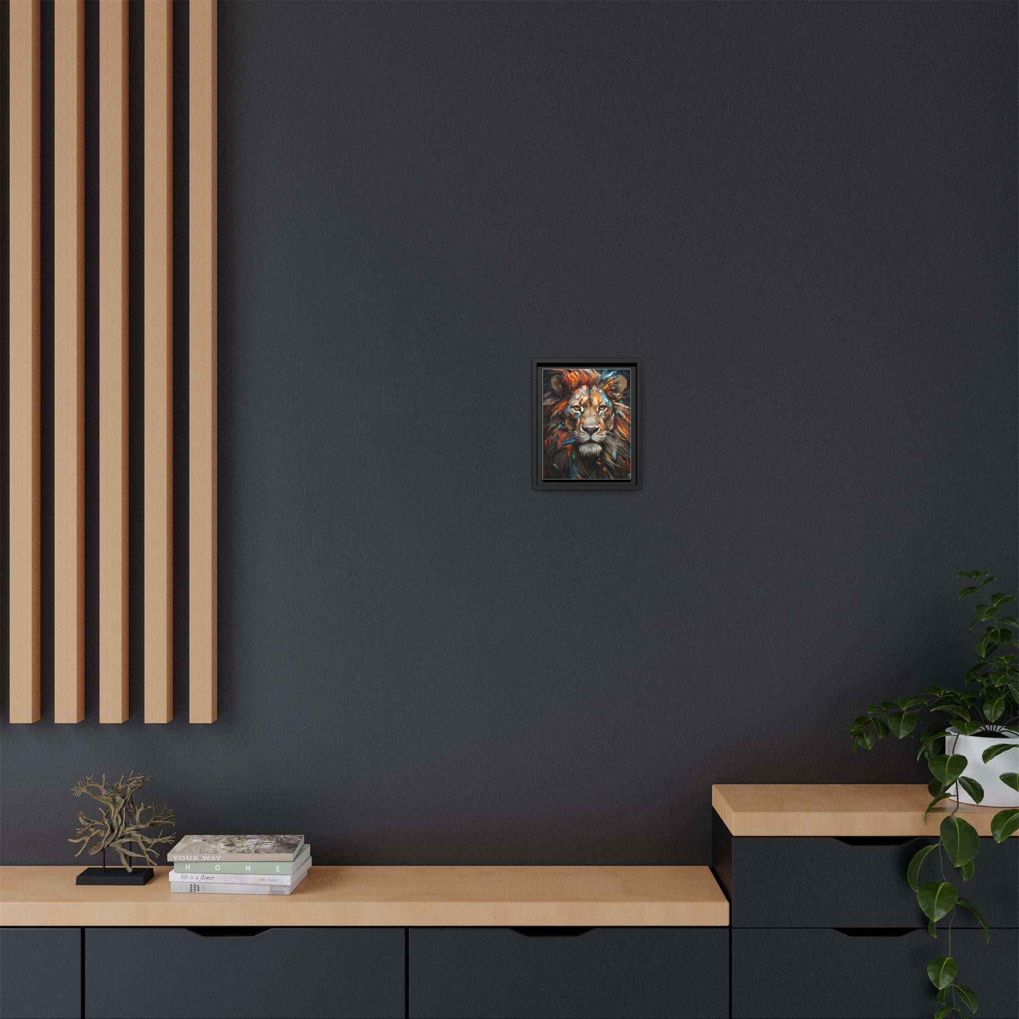 Color Splash Lion Face Canvas