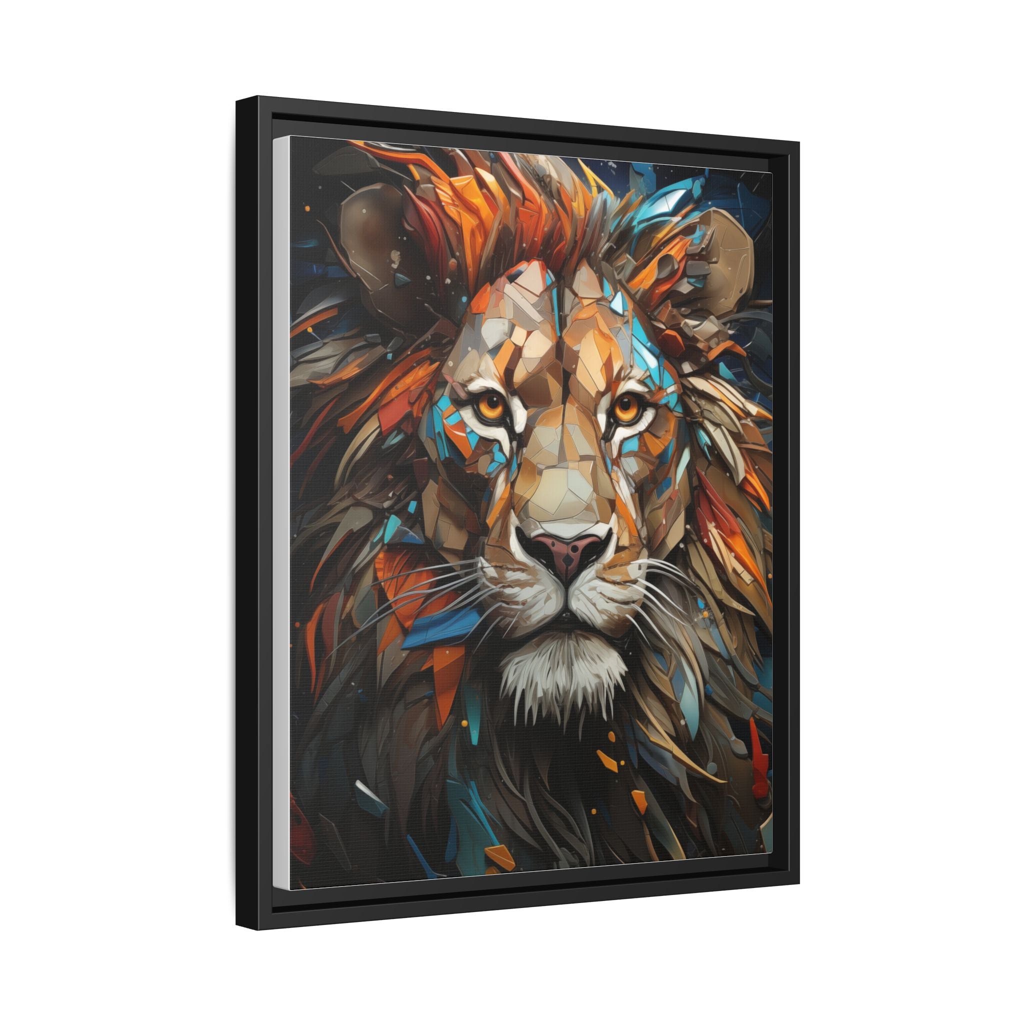 Color Splash Lion Face Canvas