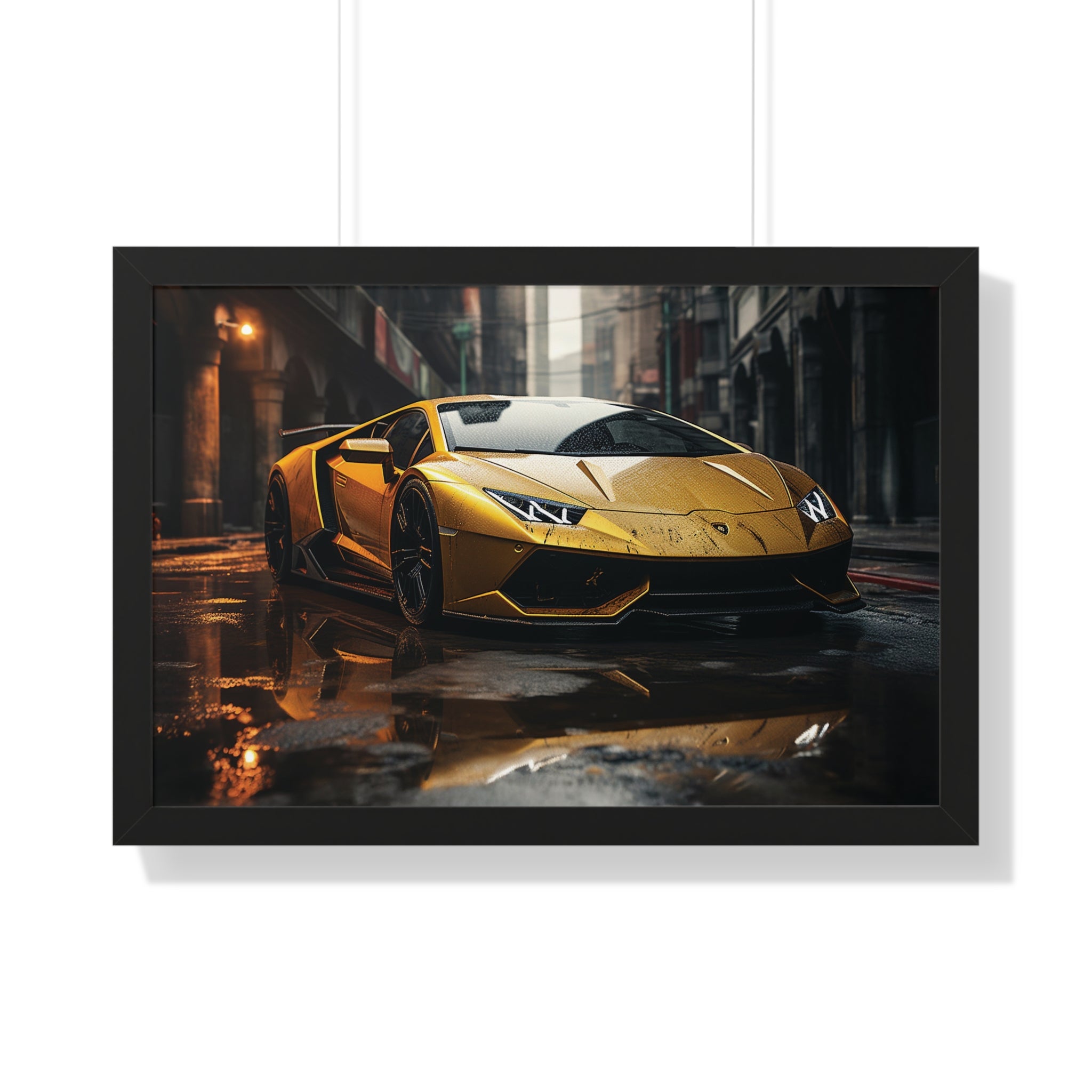Golden Lamborghini Aventador – Luxury Supercar Wall Art