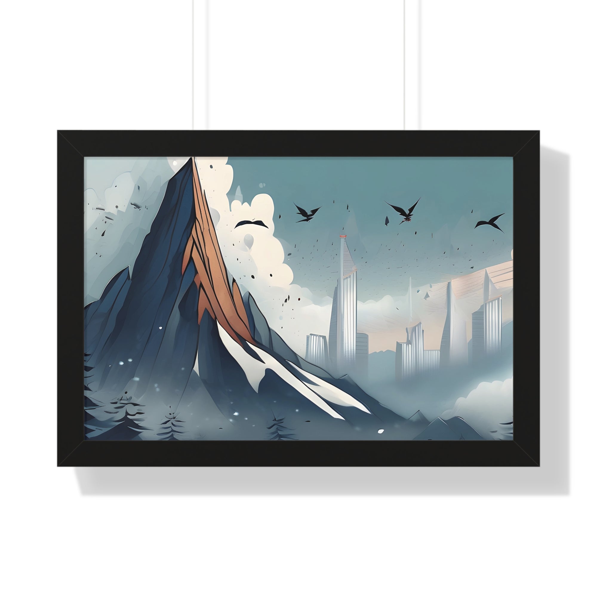 Urban Peaks – Snowy Landscape Meets Modern Cityscape
