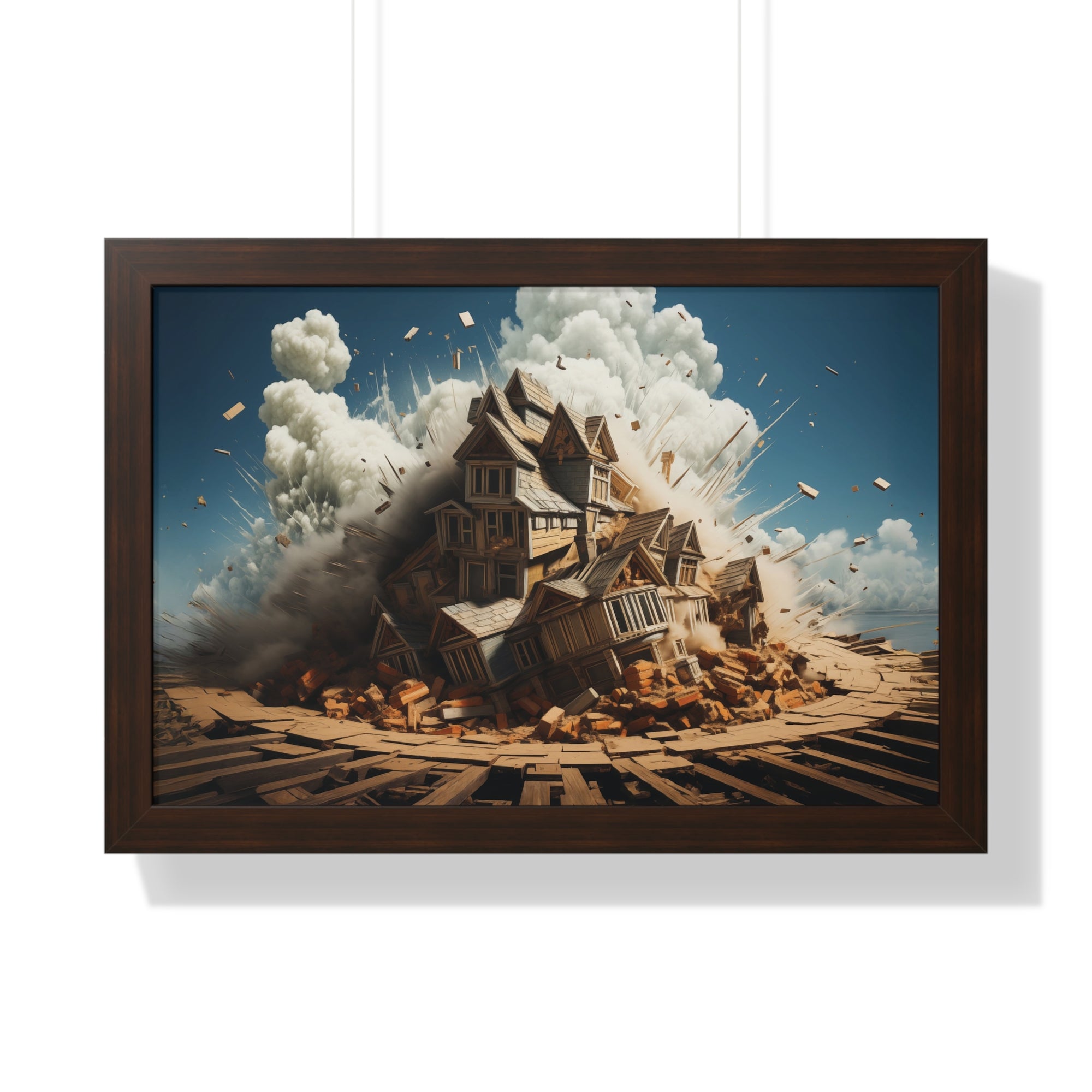 House Explosion Art Print - Modern Architectural Decor