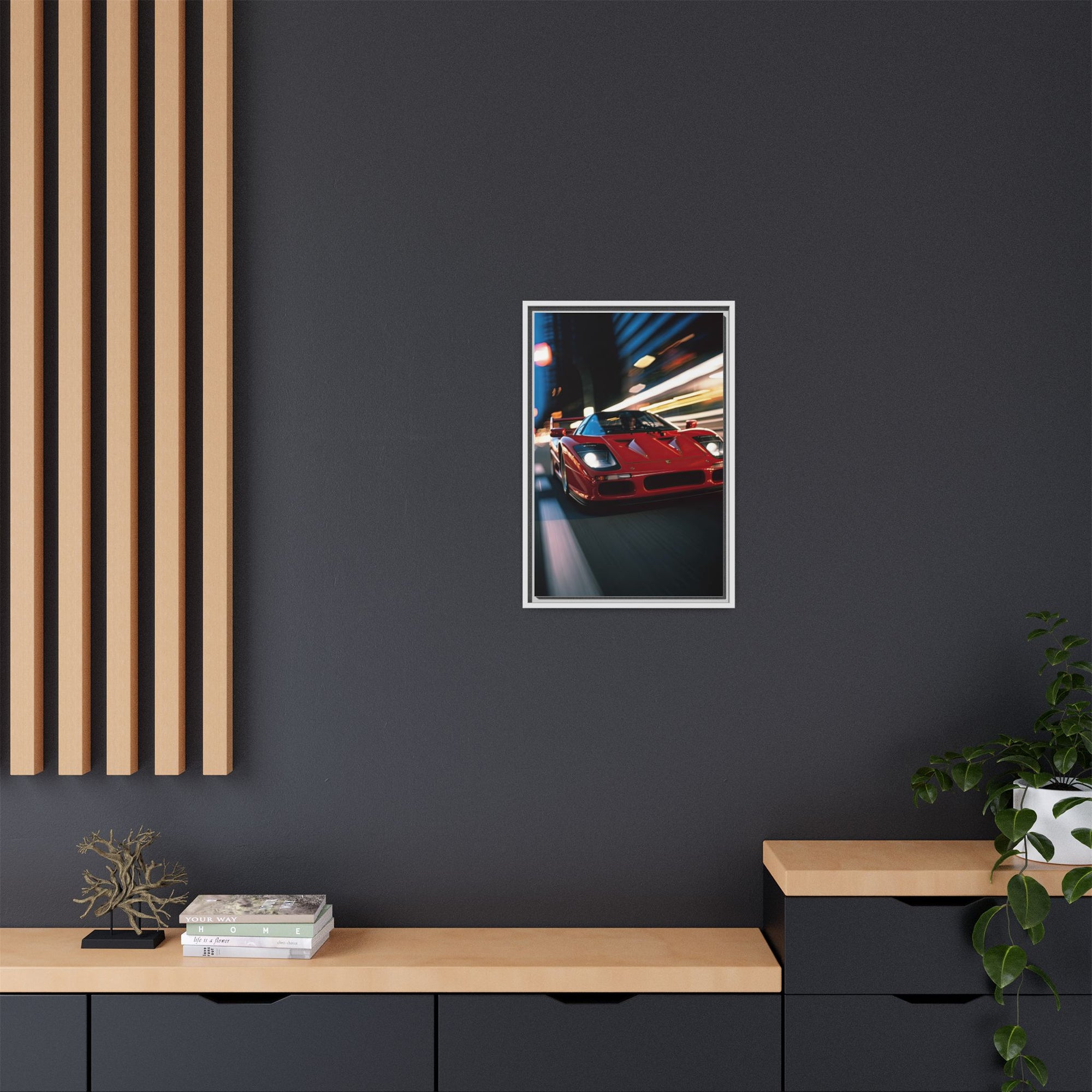 Ferrari F40 Night Drive – Supercar Motion Wall Art Print