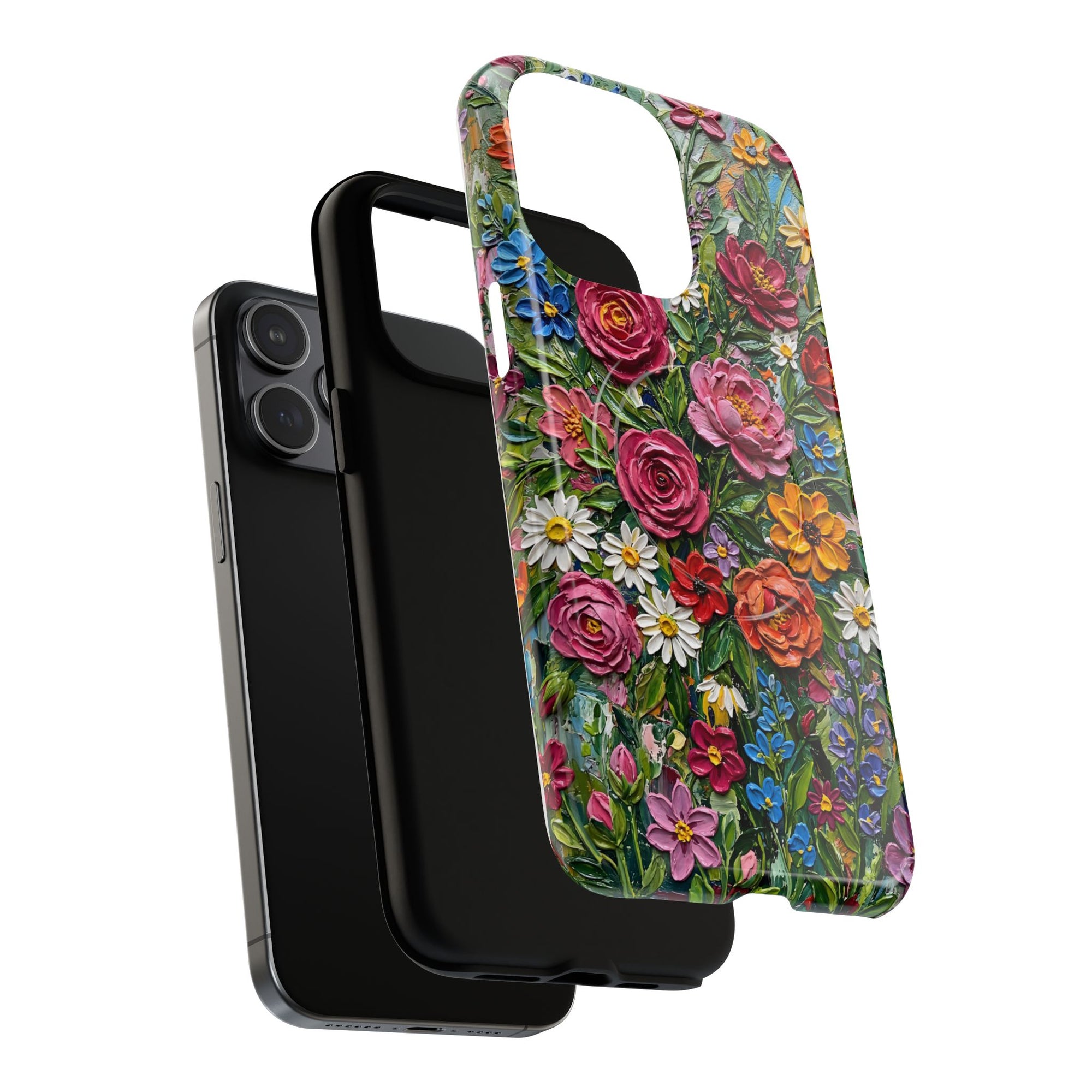 Painted Textured Style Floral Garden iPhone Case (MagSafe®)