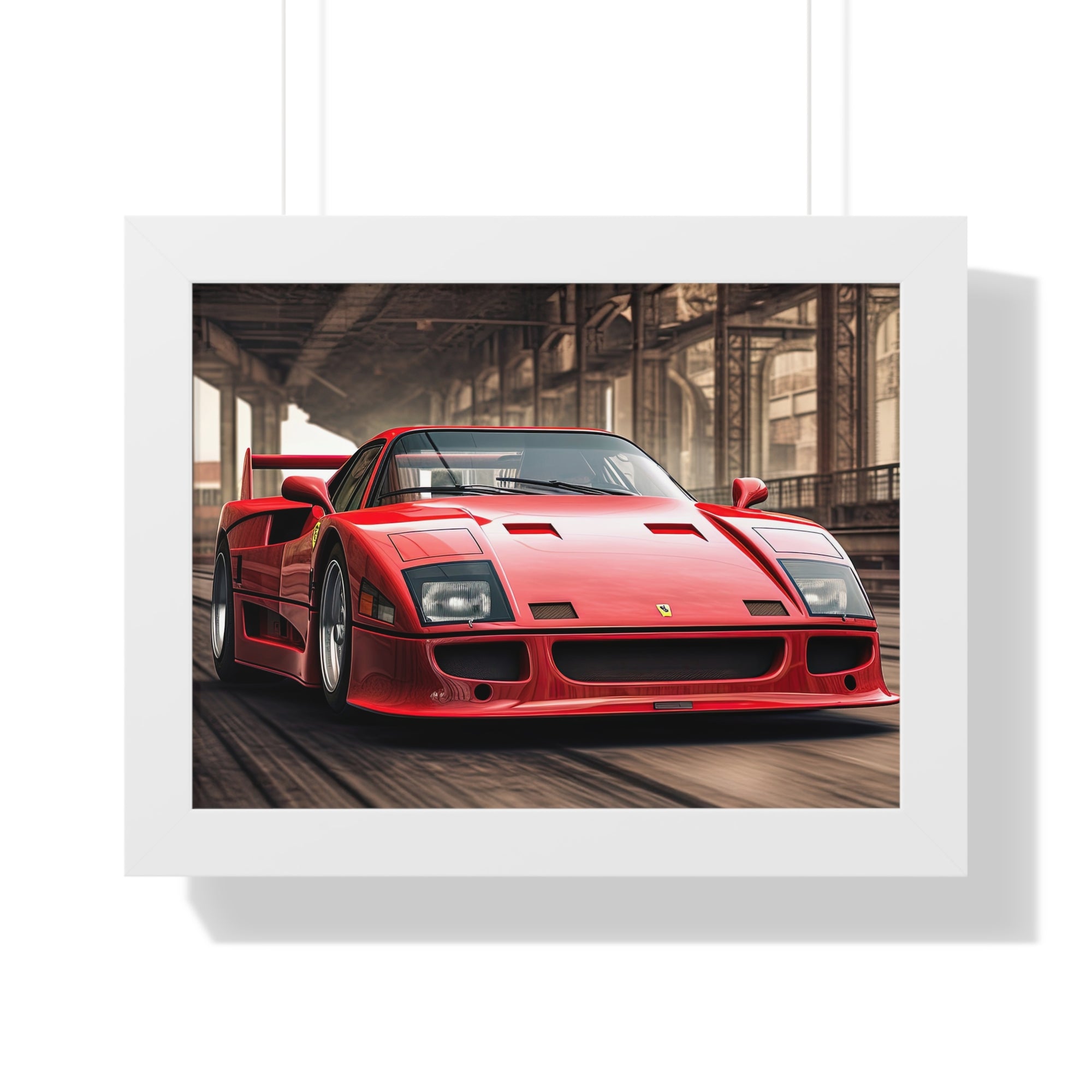 Ferrari F50 Wall Decor – Red Icon Framed in Horizontal Format