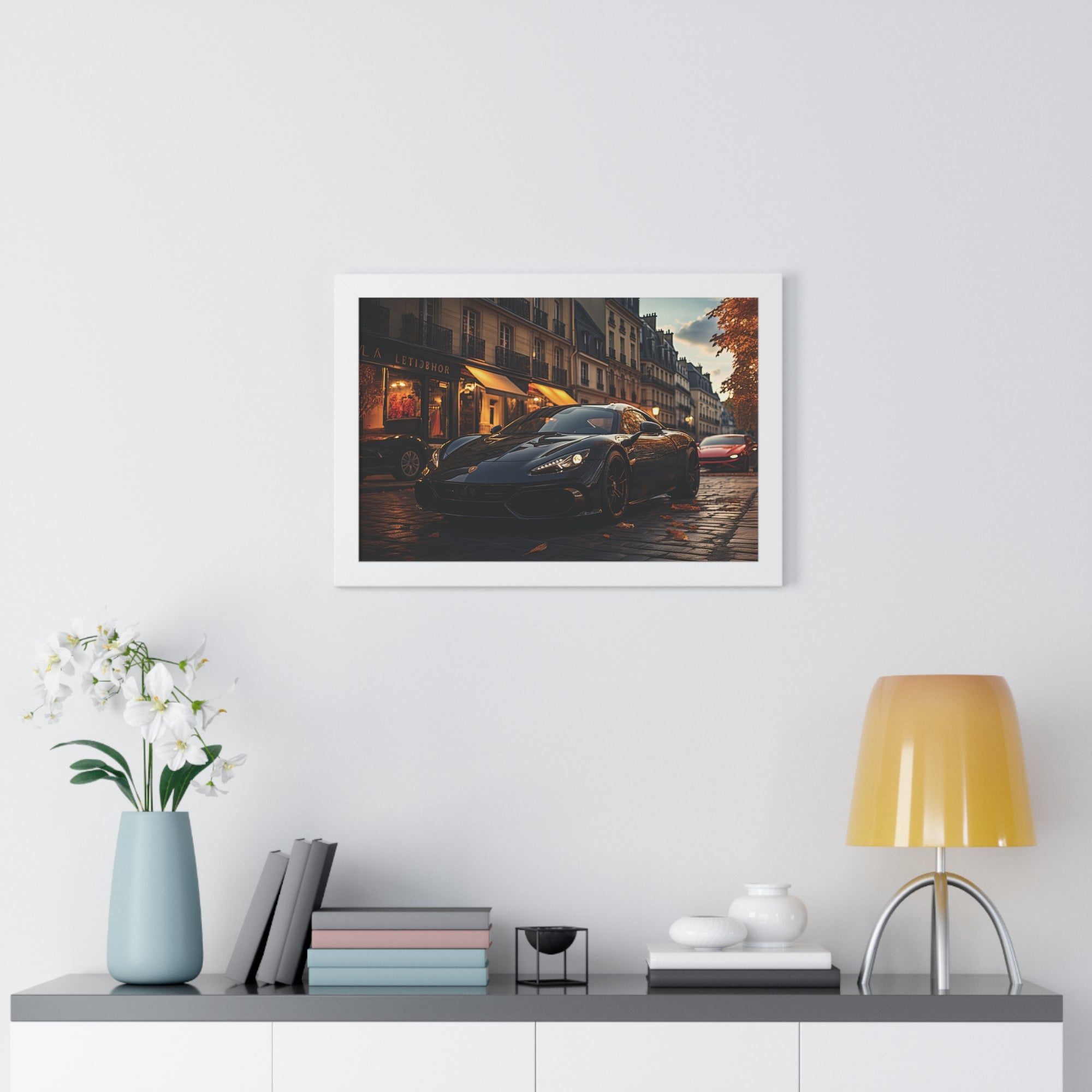 Moody Night Street Lamborghini Artwork