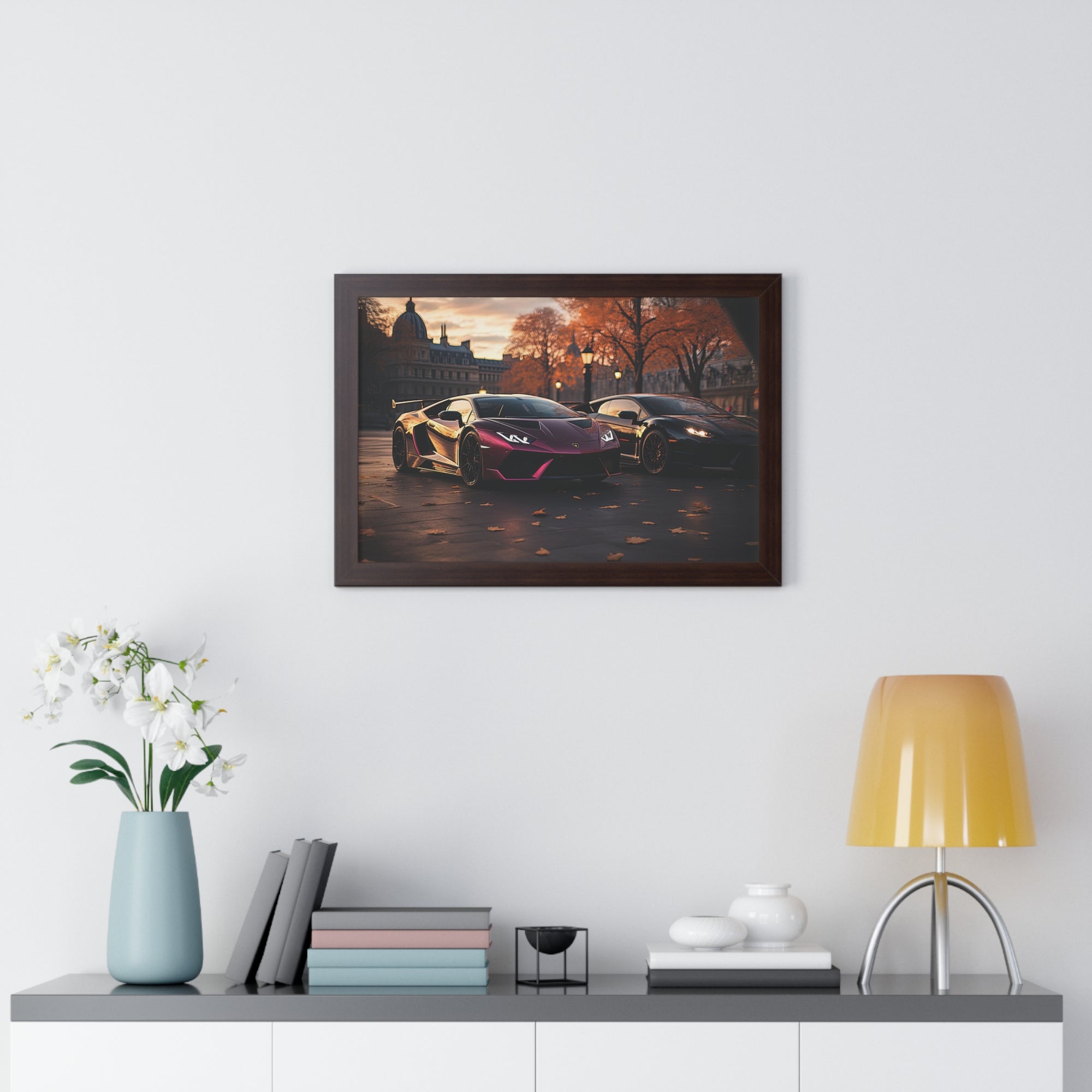 Urban Street Scene Lamborghini Artwork