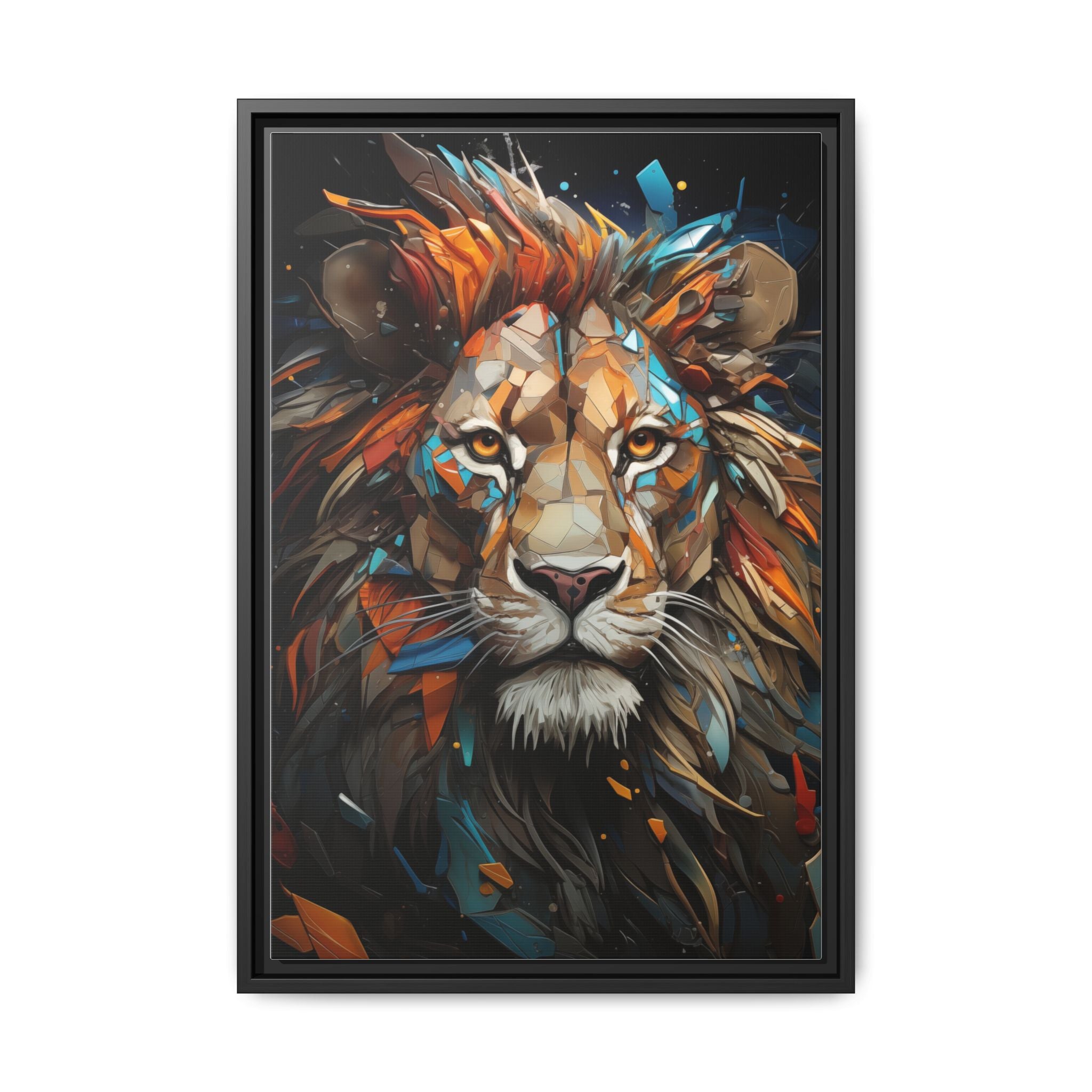 Color Splash Lion Face Canvas
