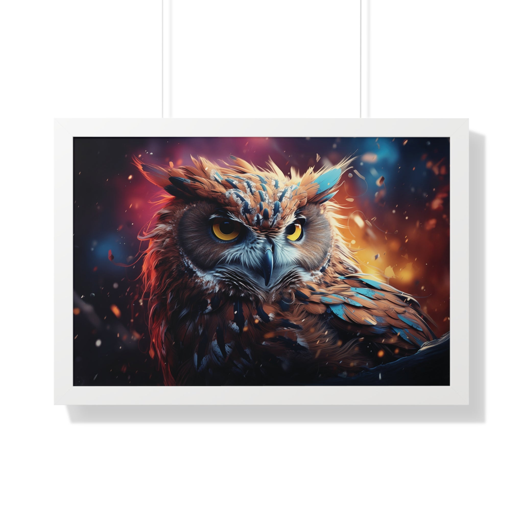 Twilight Sentinel — Regal Owl Wall Art in Fiery🔥Bloom🦉