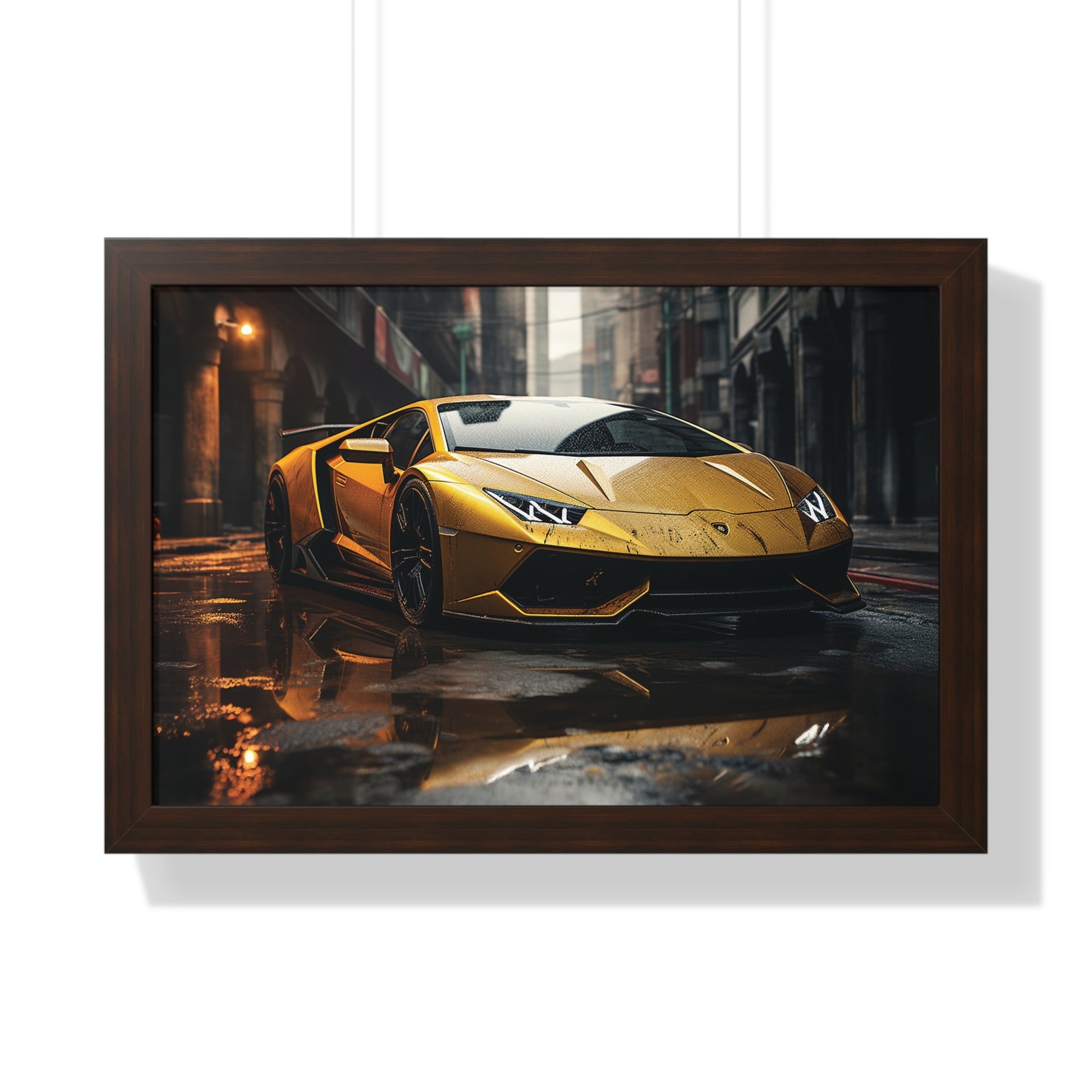 Golden Lamborghini Aventador – Luxury Supercar Wall Art