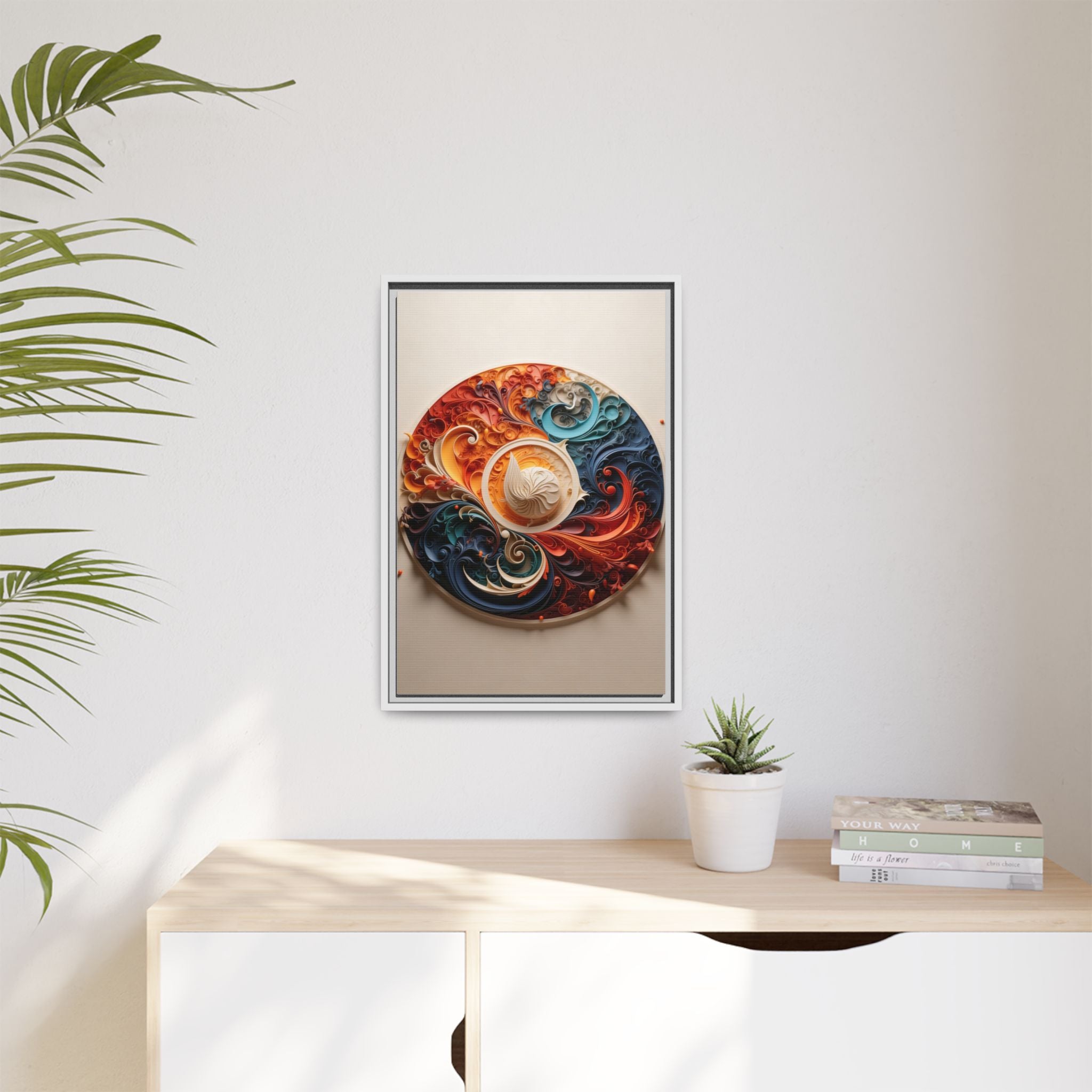 Circular Abstract Wall Art – Vibrant Swirl Design for Modern Interiors