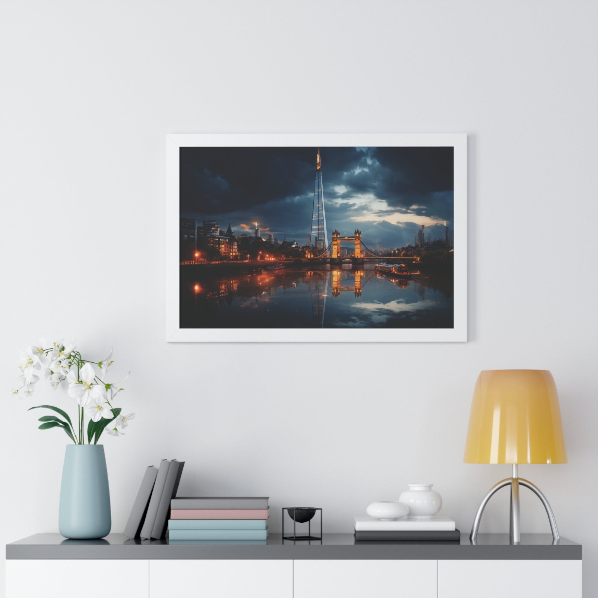 London Twilight Panorama – The Shard & Tower Bridge Wall Art
