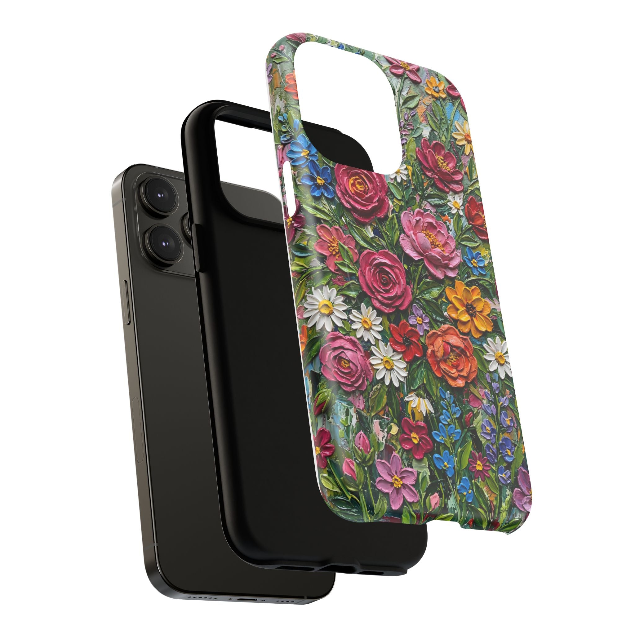 Painted Textured Style Floral Garden iPhone Case (MagSafe®)