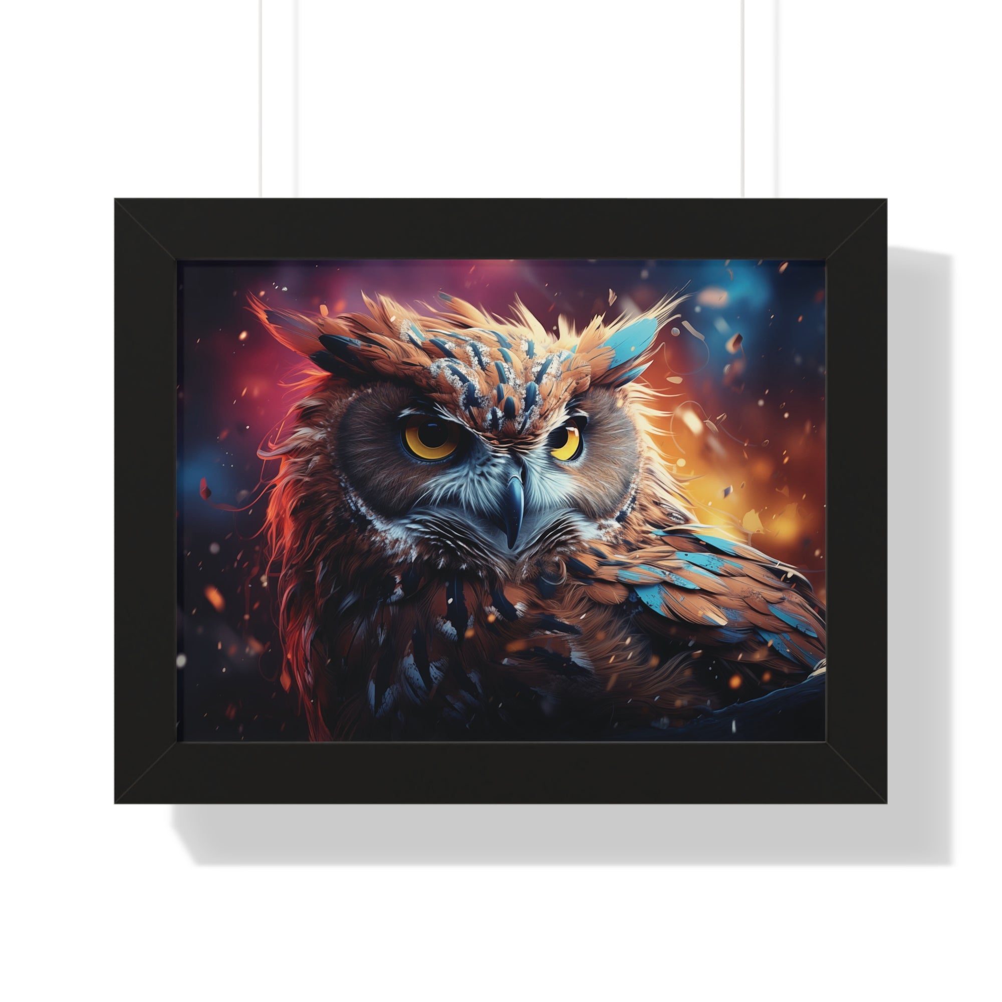 Twilight Sentinel — Regal Owl Wall Art in Fiery🔥Bloom🦉