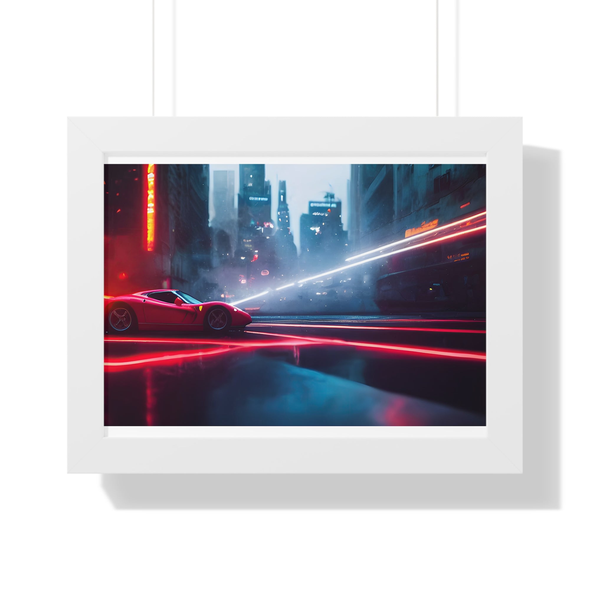 Dazzling Framed Supercar Poster – Red Ferrari F50