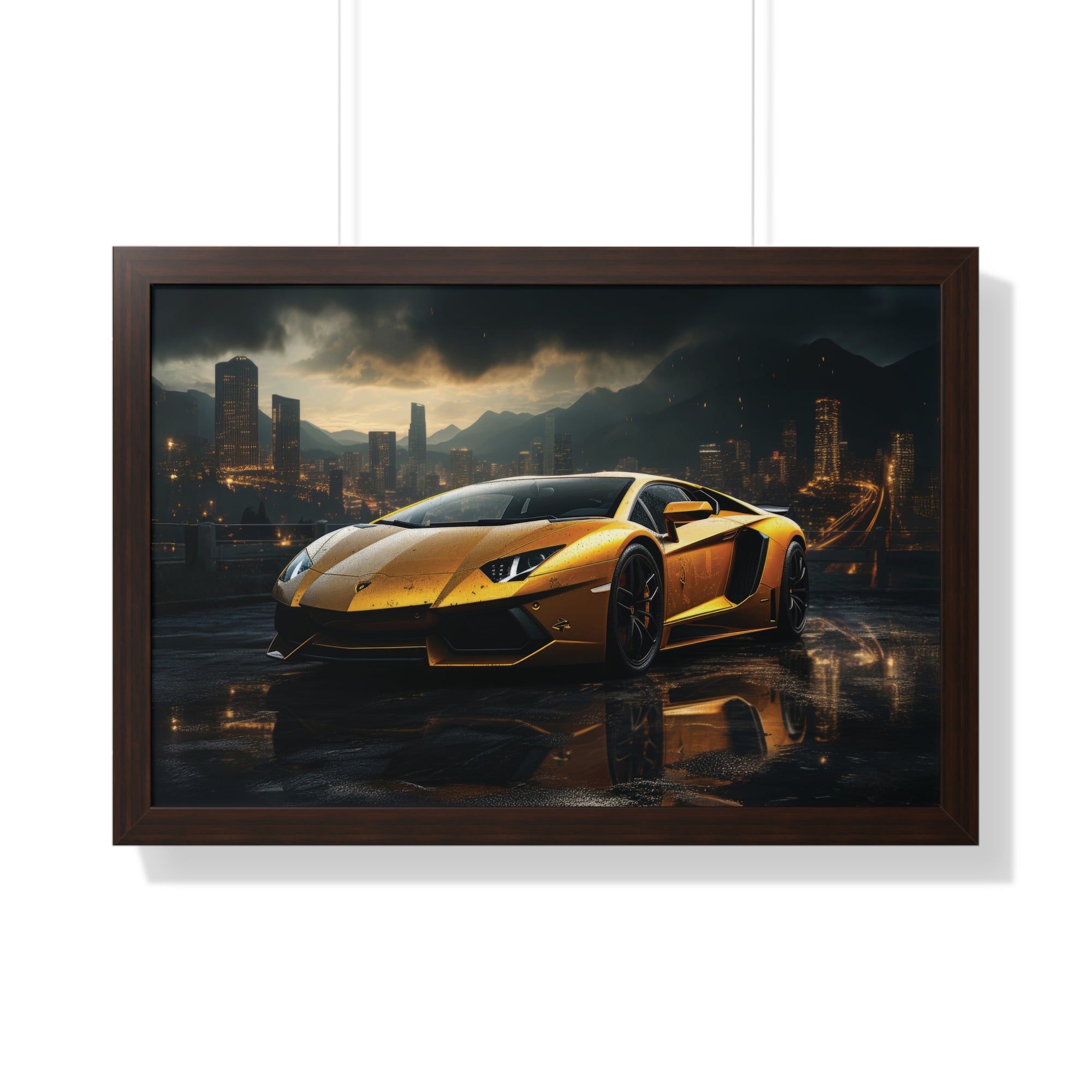 Lamborghini Aventador – Set in a City Mountain Backdrop