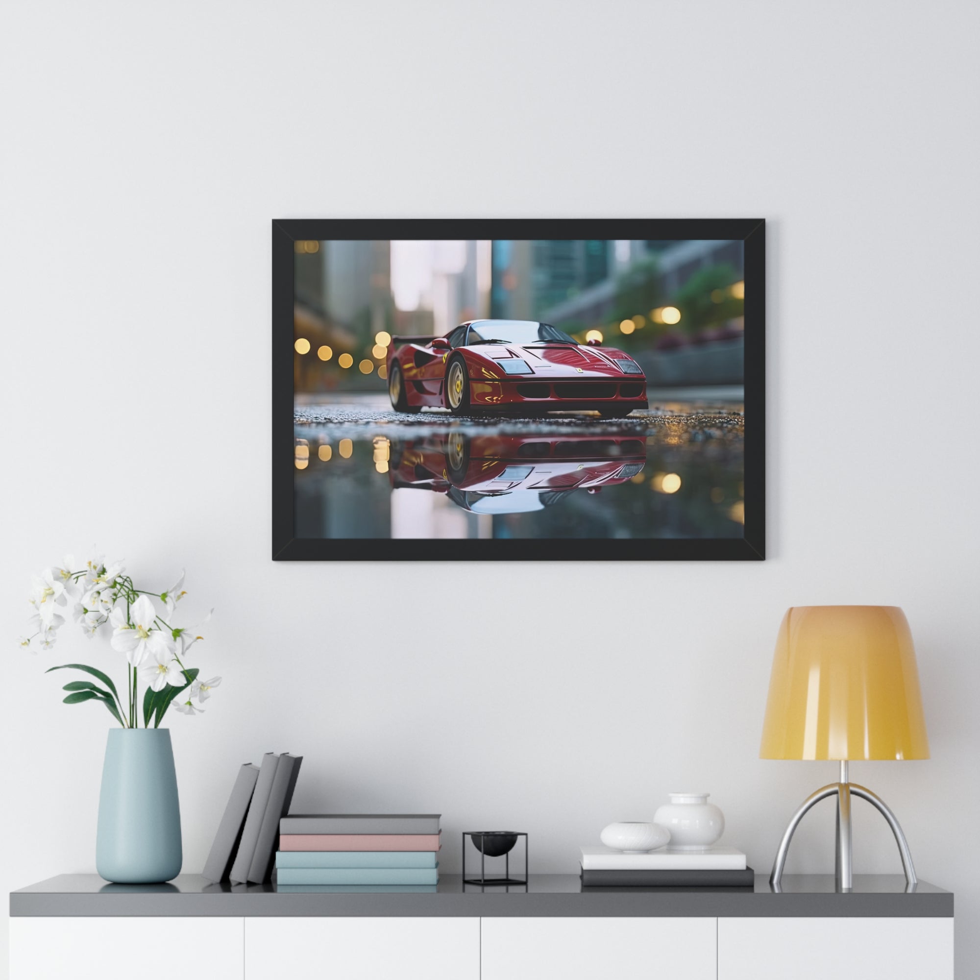 Ferrari F50 Wall Art – Red Supercar Framed Poster