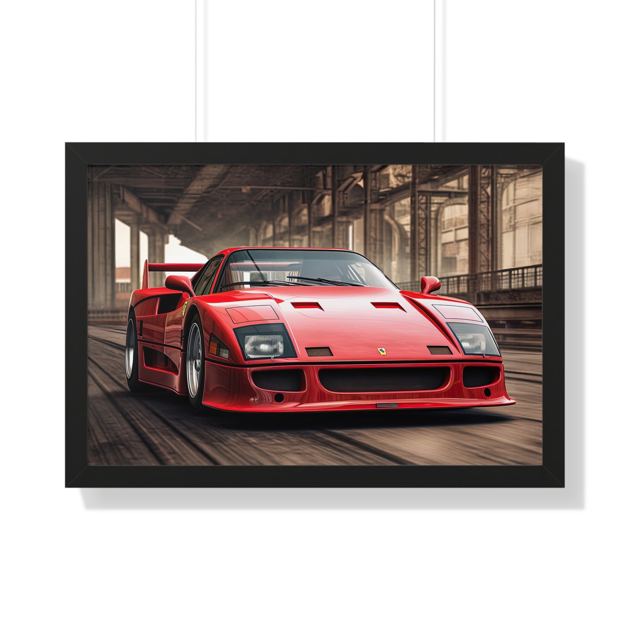 Ferrari F50 Wall Decor – Red Icon Framed in Horizontal Format