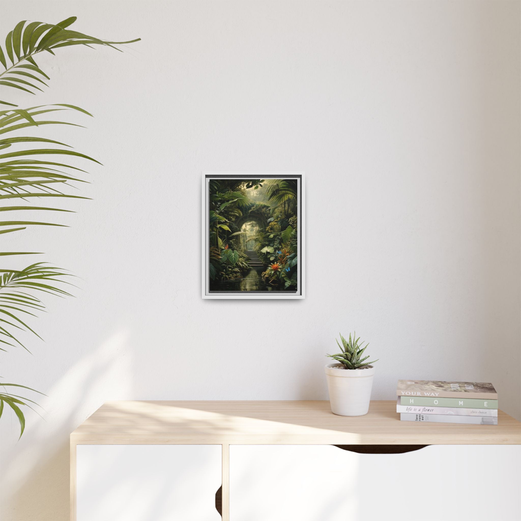 🌴Tropical Forest Illusion – Cinematic Jungle Pathway Wall Art  Luxury Botanical Decor