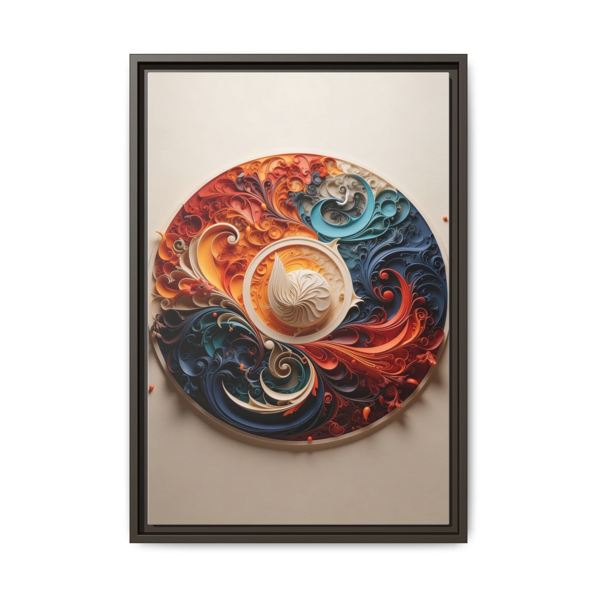 Circular Abstract Wall Art – Vibrant Swirl Design for Modern Interiors