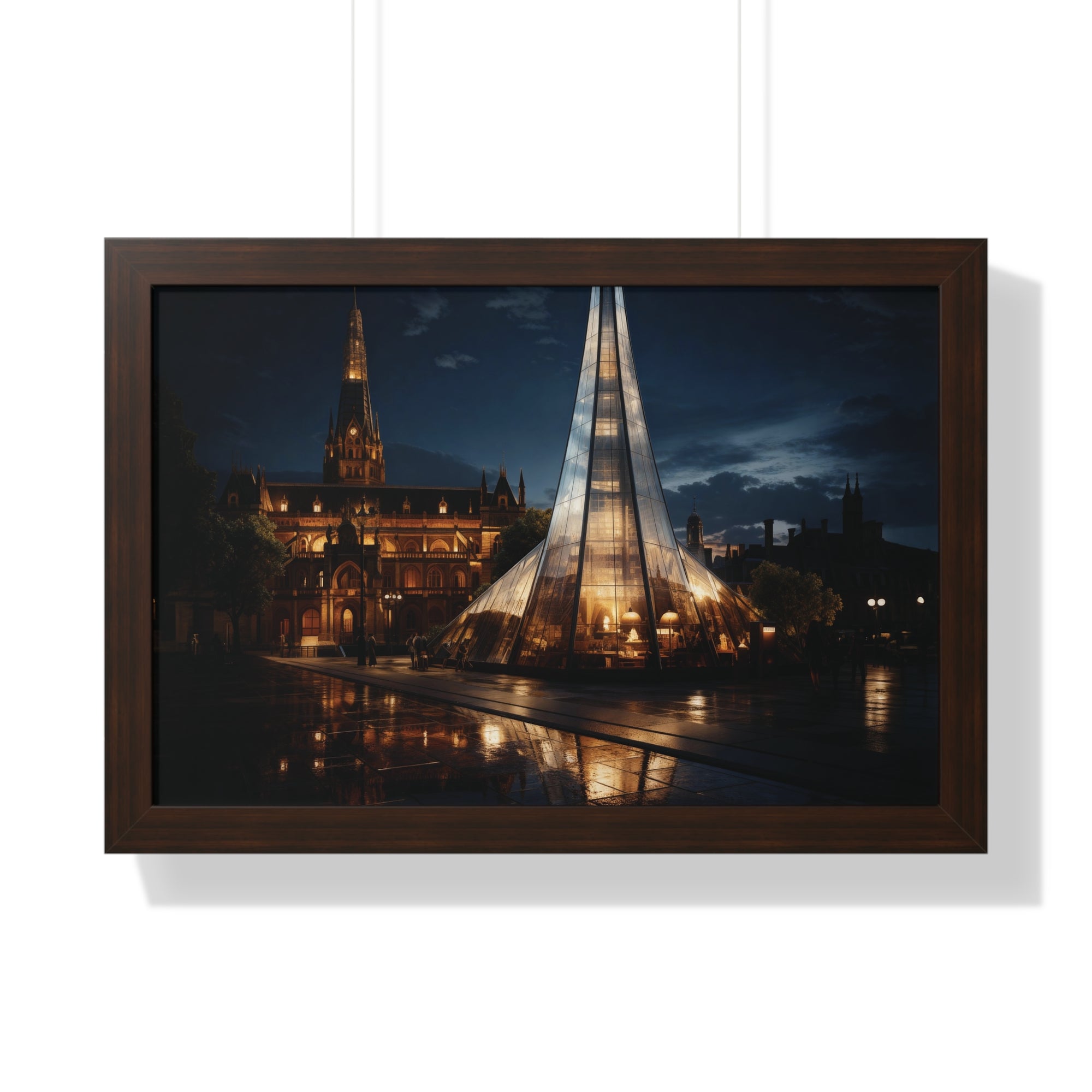 Timeless Contrast Historic London Facade & Glass Tower – Architectural Wall Art