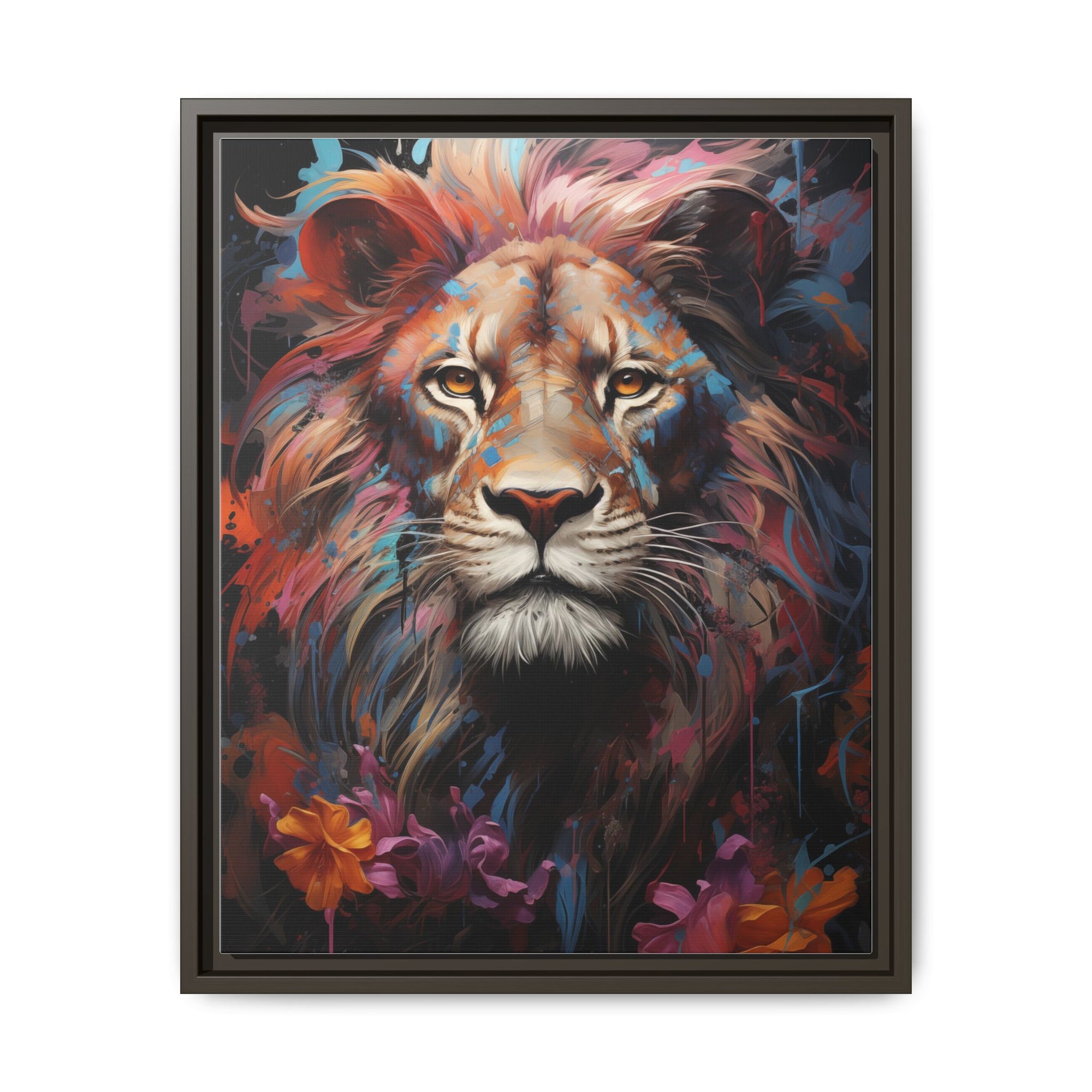 Majestic Jungle King – Abstract Color Splash Canvas