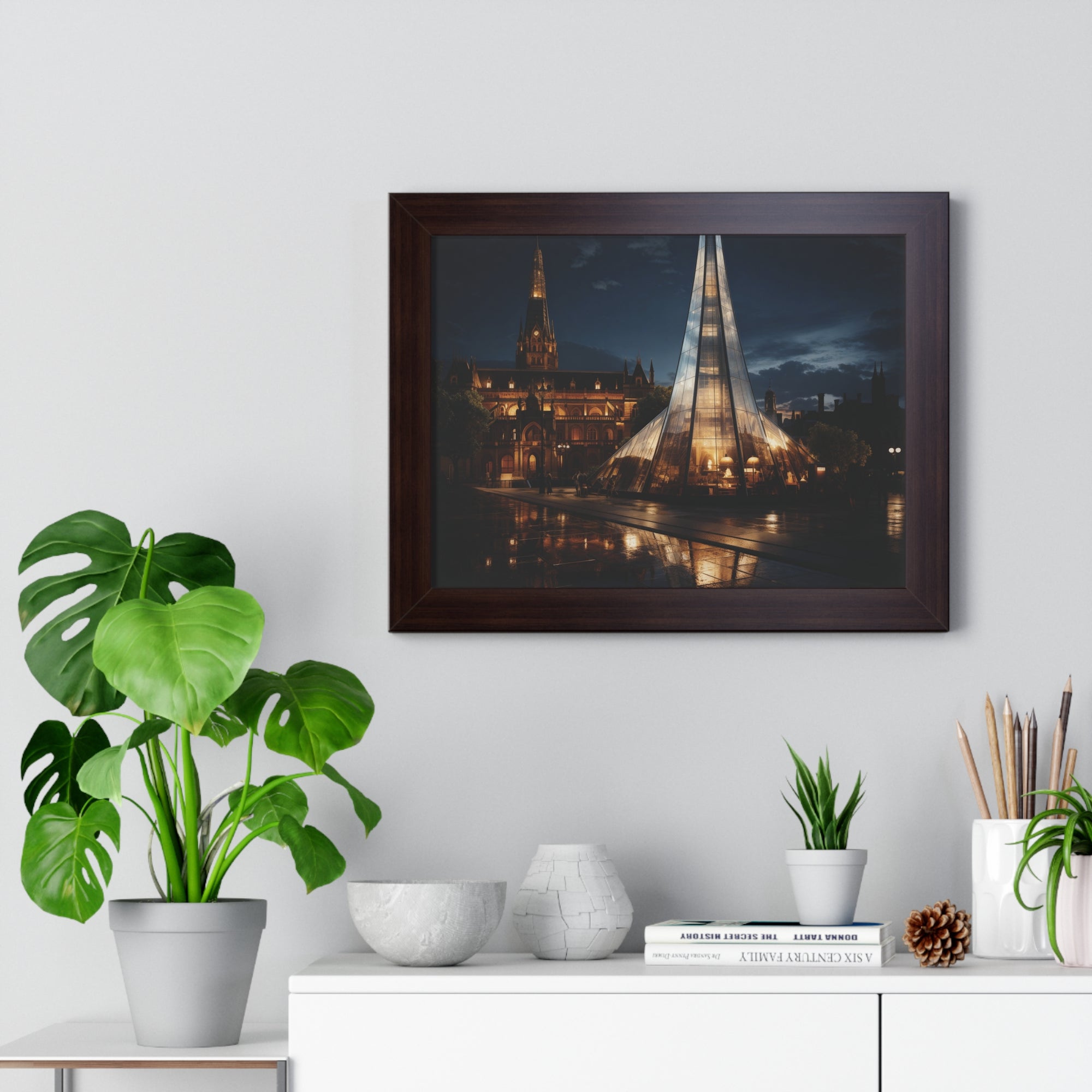 Timeless Contrast Historic London Facade & Glass Tower – Architectural Wall Art