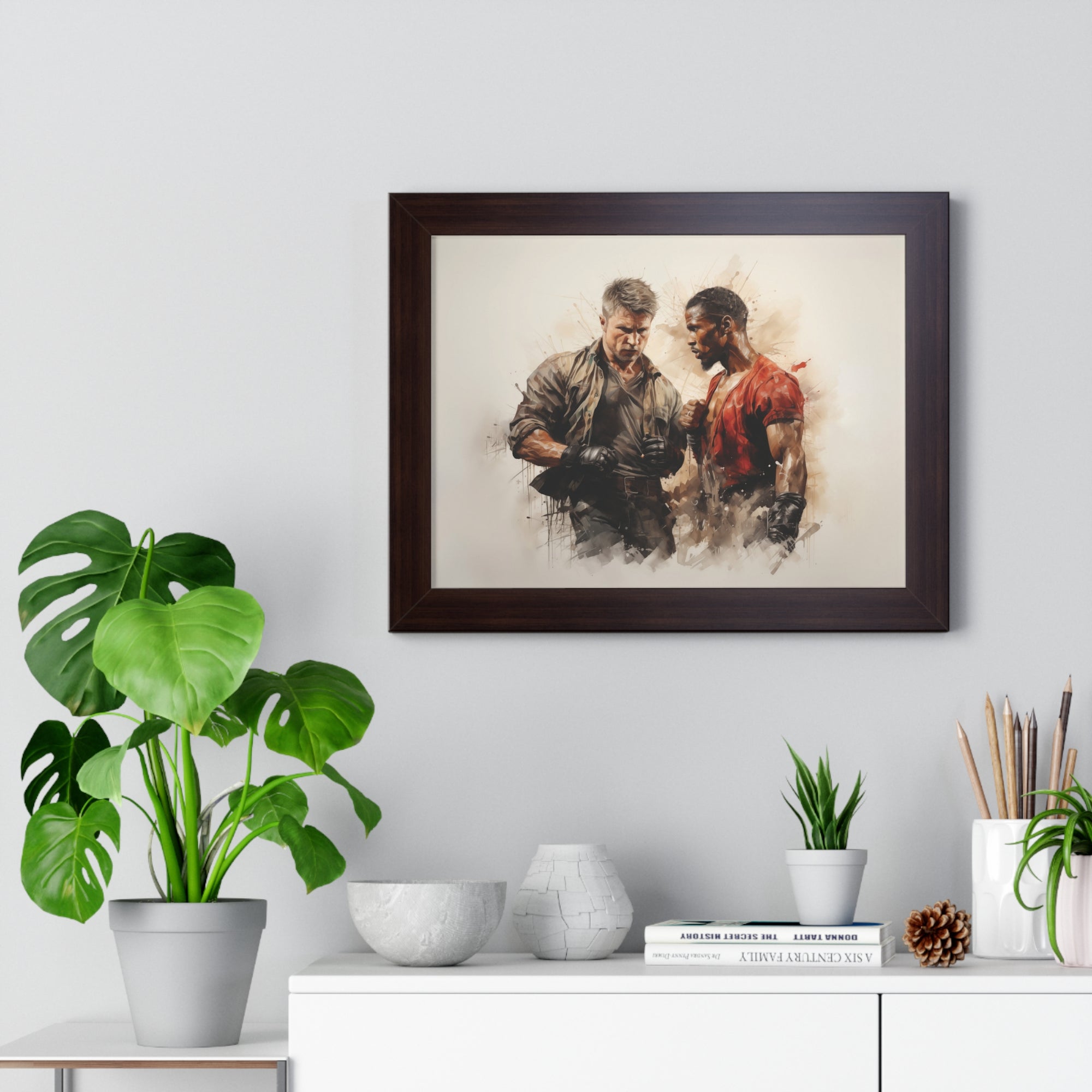 Face-Off – Framed Masculine Tension Wall Art