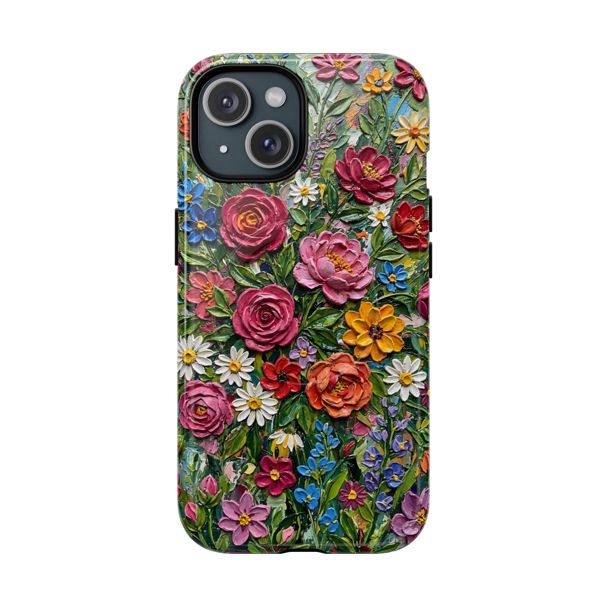 Painted Textured Style Floral Garden iPhone Case (MagSafe®)