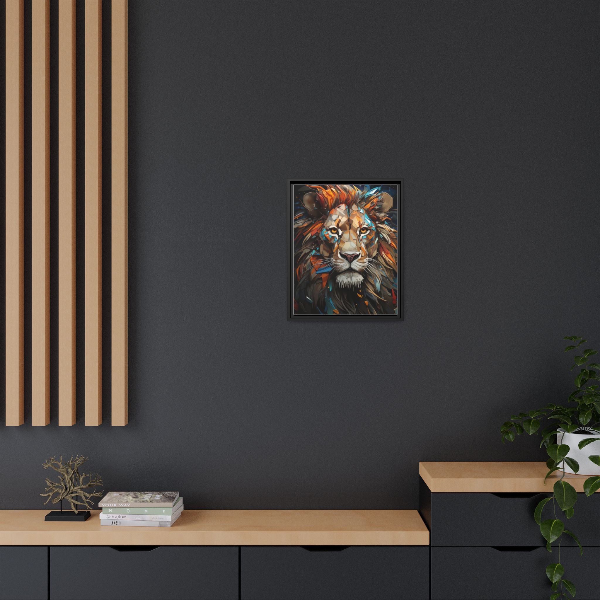 Color Splash Lion Face Canvas