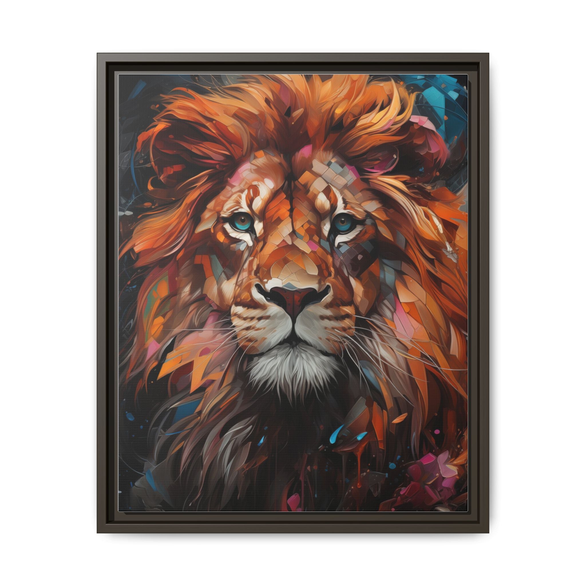Fierce Elegance Multicolour Lion Art for Statement Space