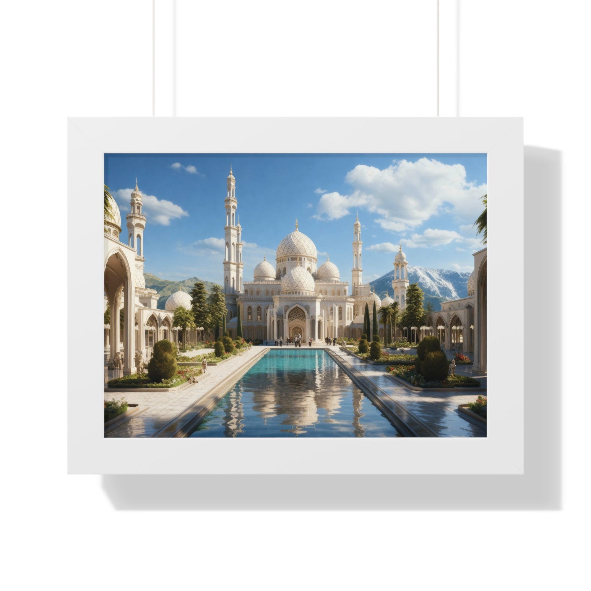 Garden of Reverence – Framed Mosque Reflections Wall Art