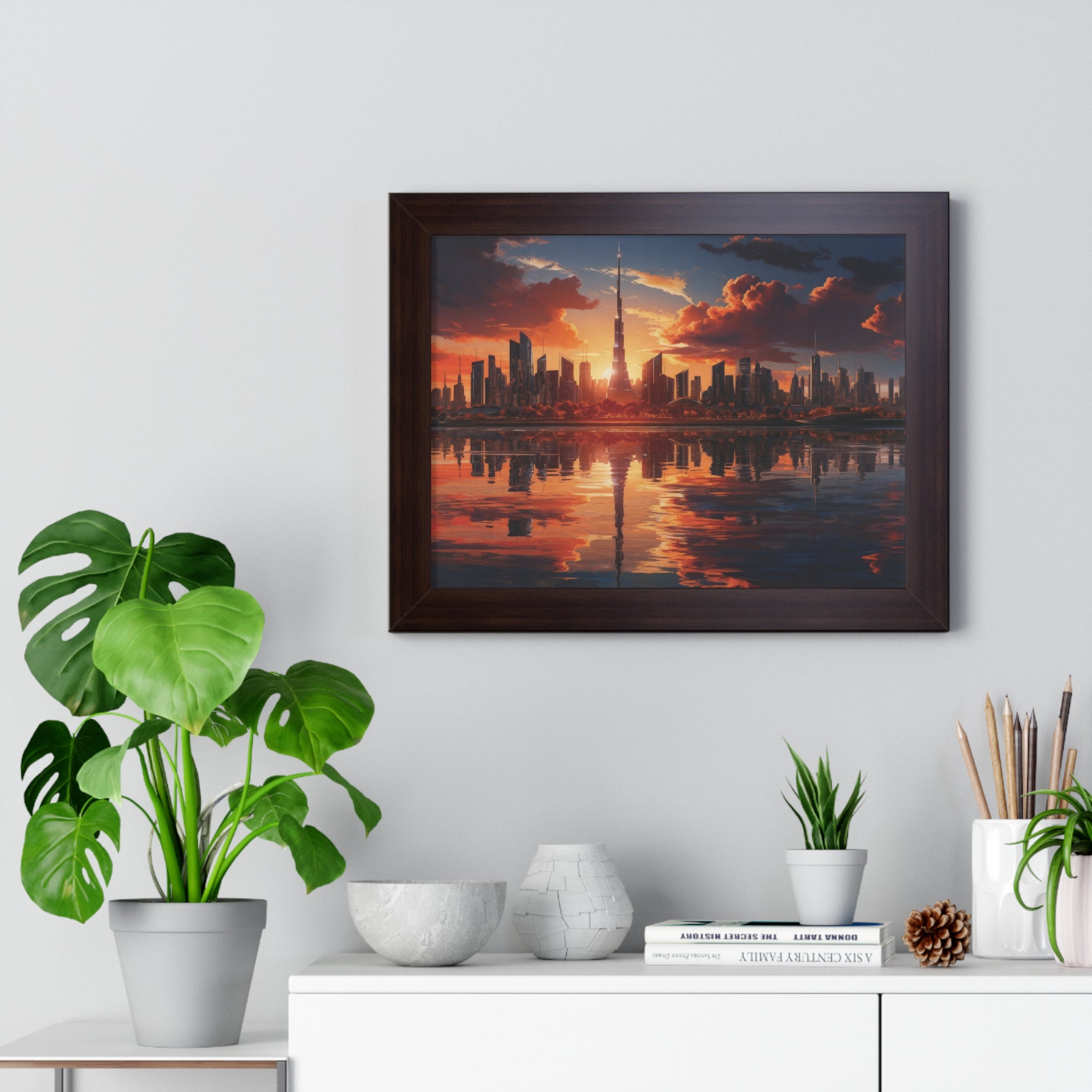 Sunset Over Futuristic Skyline – Urban Cityscape Wall Art
