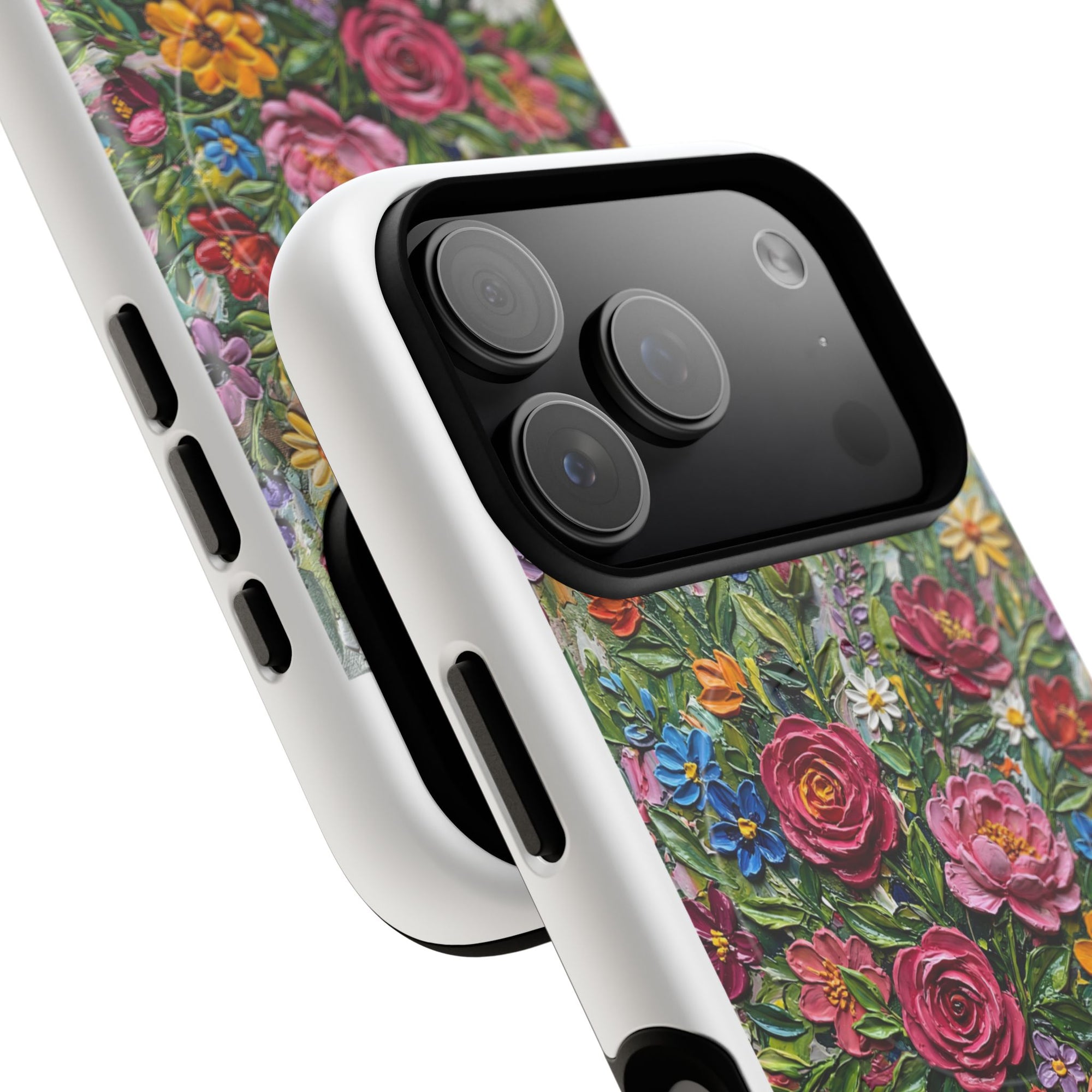 Painted Textured Style Floral Garden iPhone Case (MagSafe®)