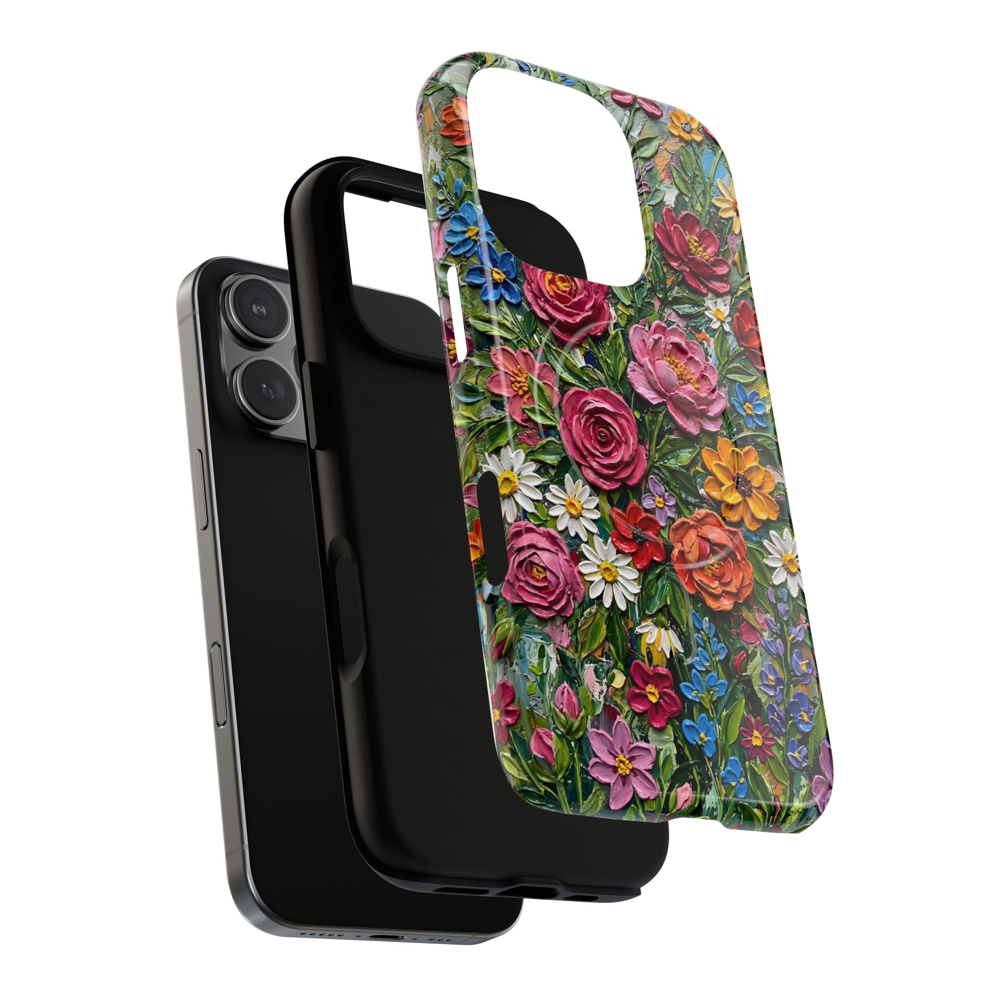 Painted Textured Style Floral Garden iPhone Case (MagSafe®)
