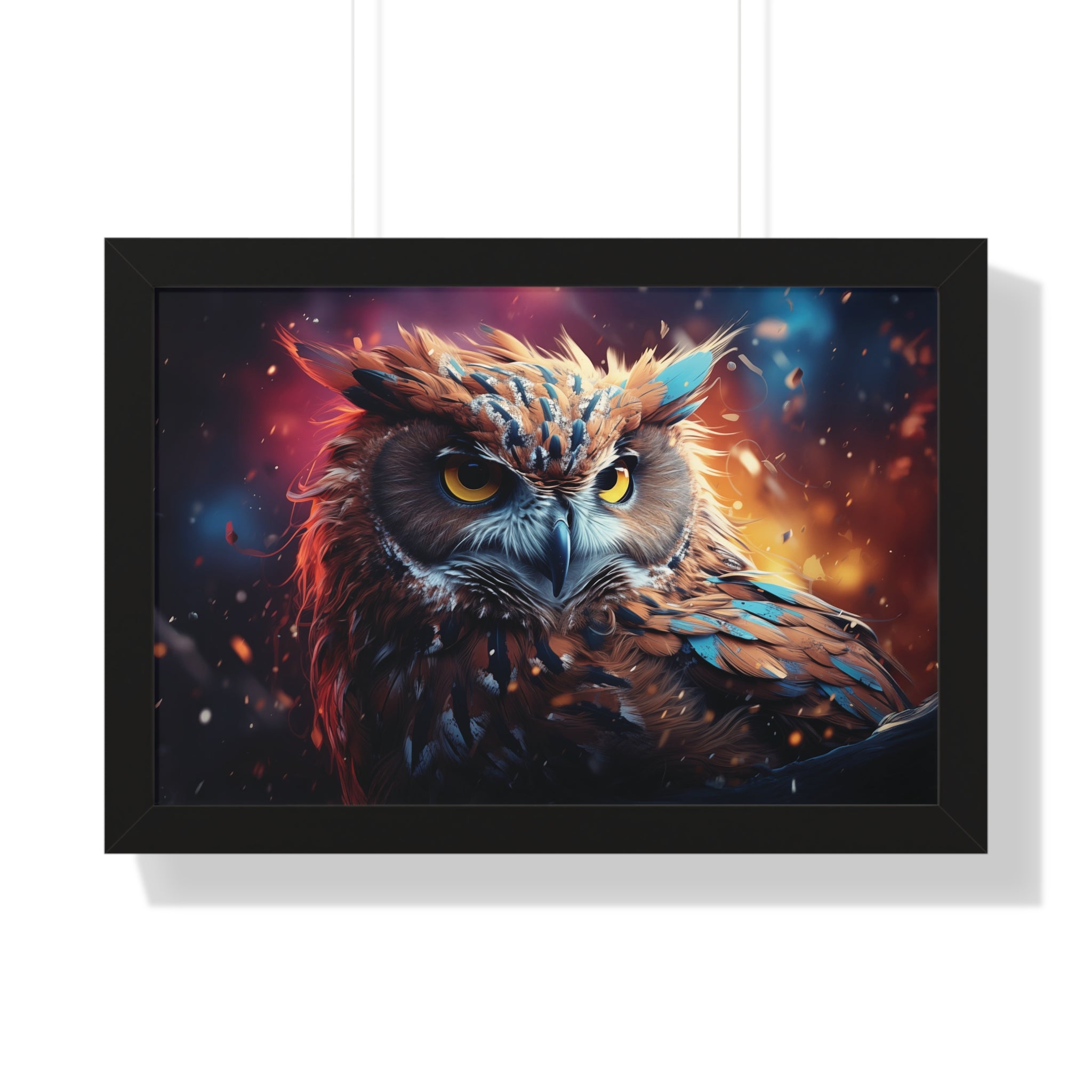 Twilight Sentinel — Regal Owl Wall Art in Fiery🔥Bloom🦉