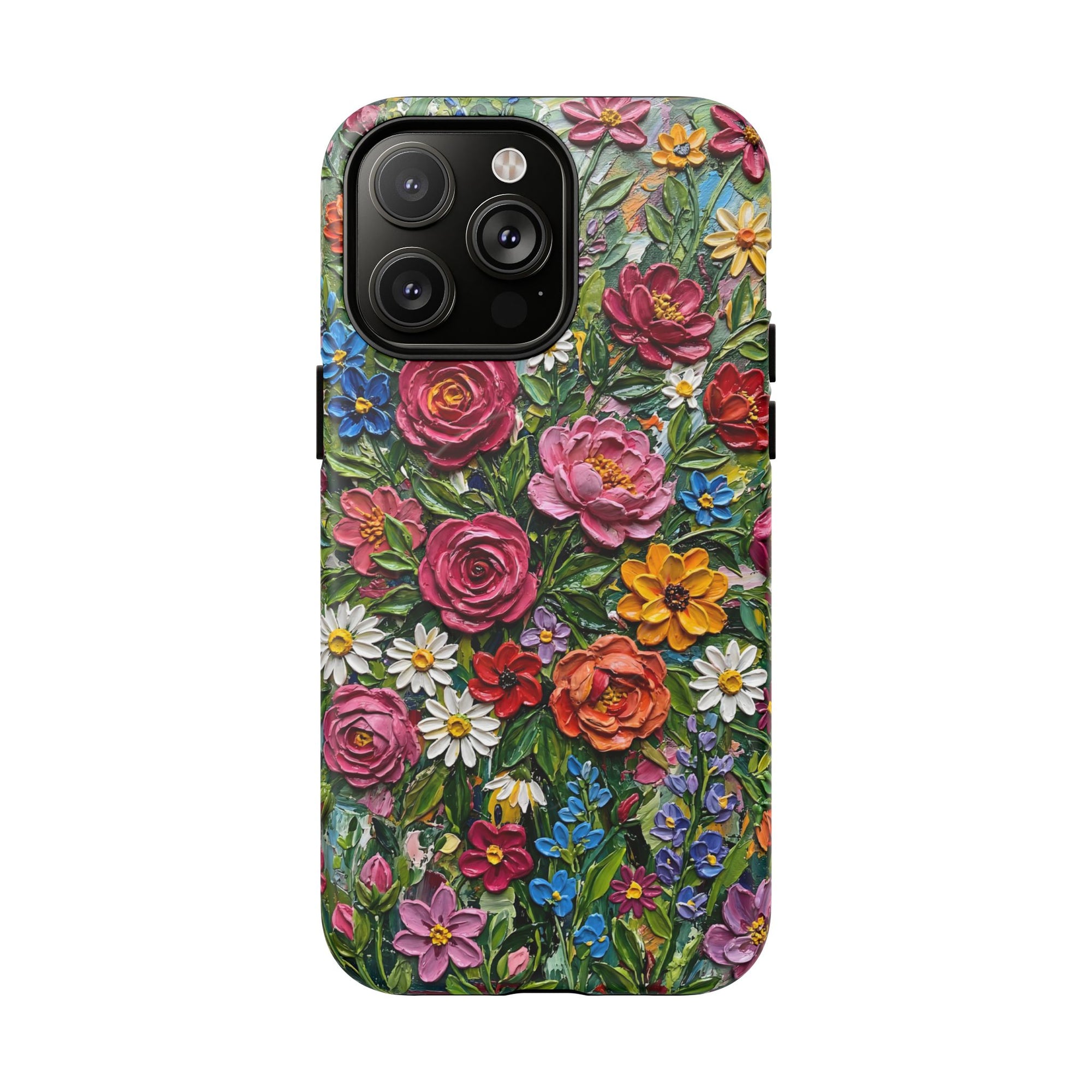 Painted Textured Style Floral Garden iPhone Case (MagSafe®)