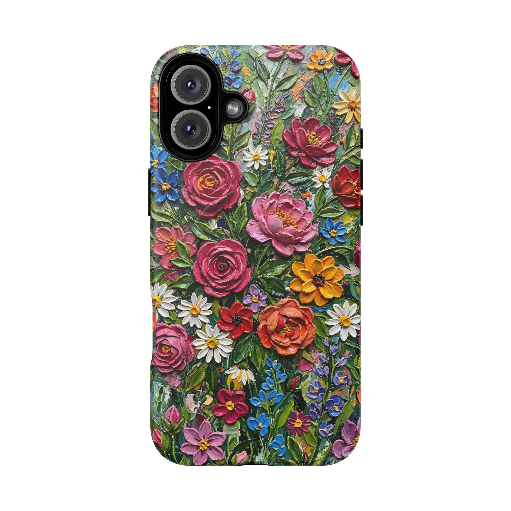 Painted Textured Style Floral Garden iPhone Case (MagSafe®)