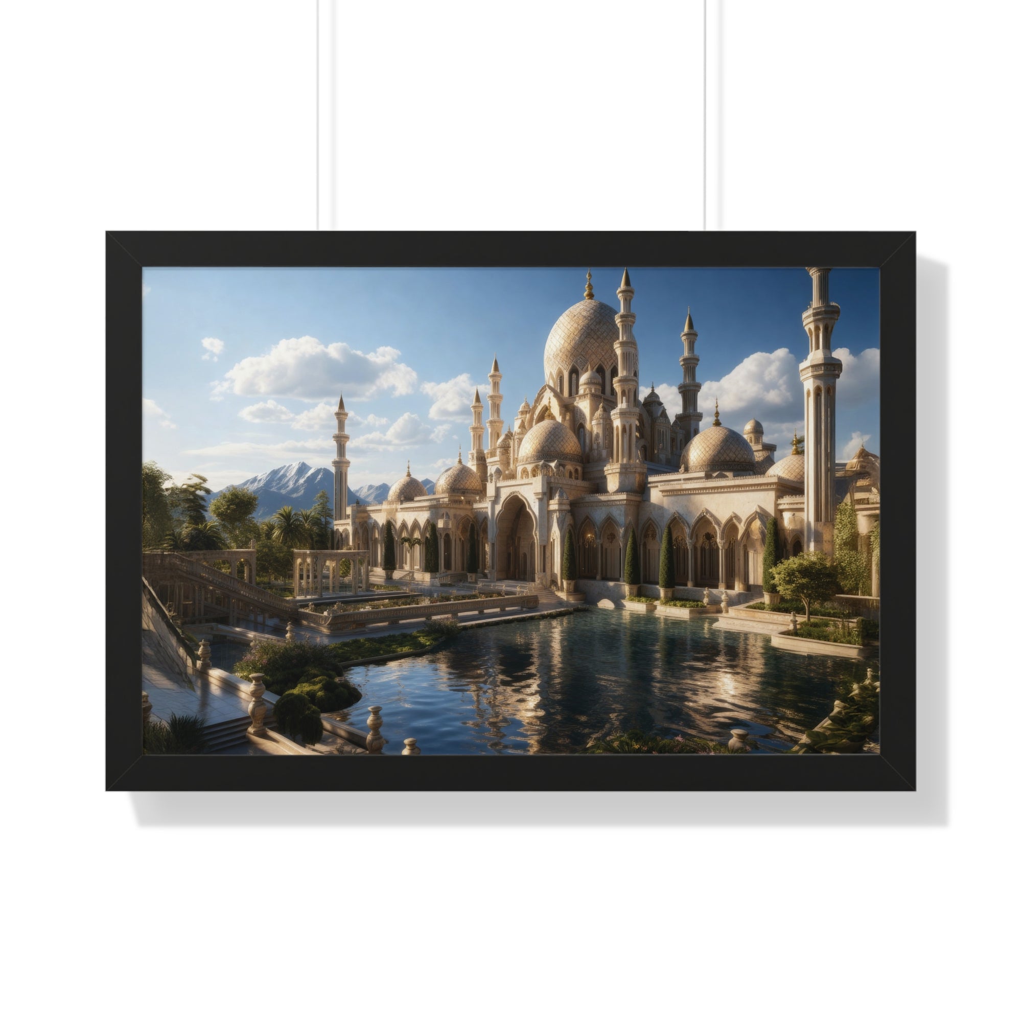 Alpine Majesty – Framed Mosque Reflection Wall Art