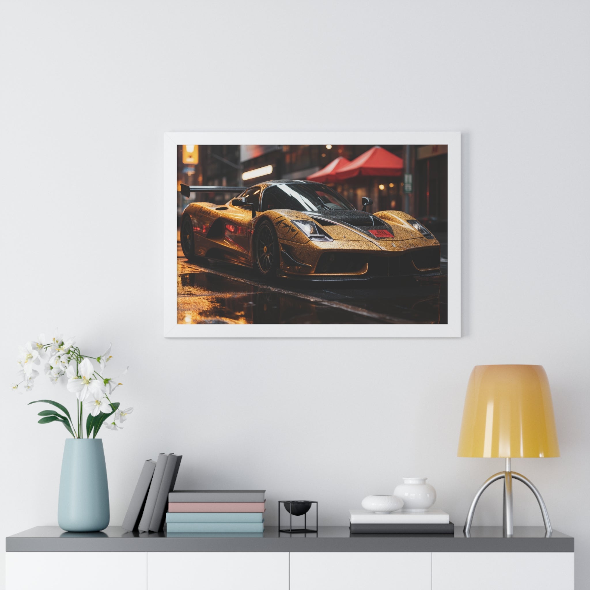 Cool Ferrari F50 in New York Thunder and Rain