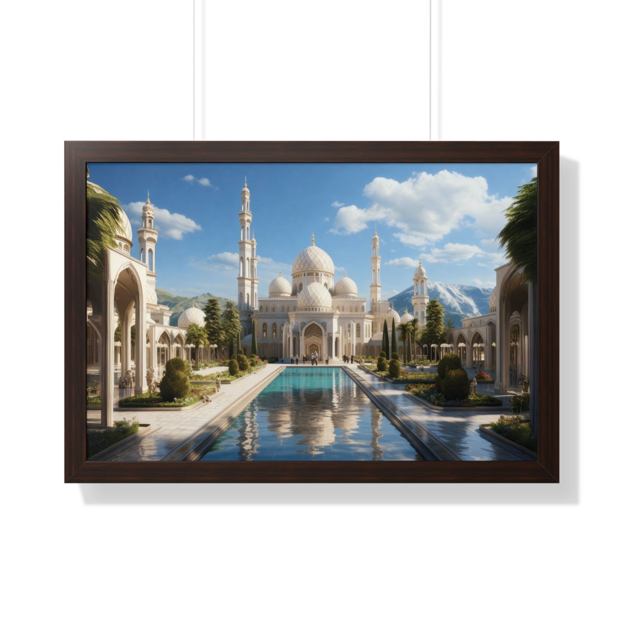 Garden of Reverence – Framed Mosque Reflections Wall Art