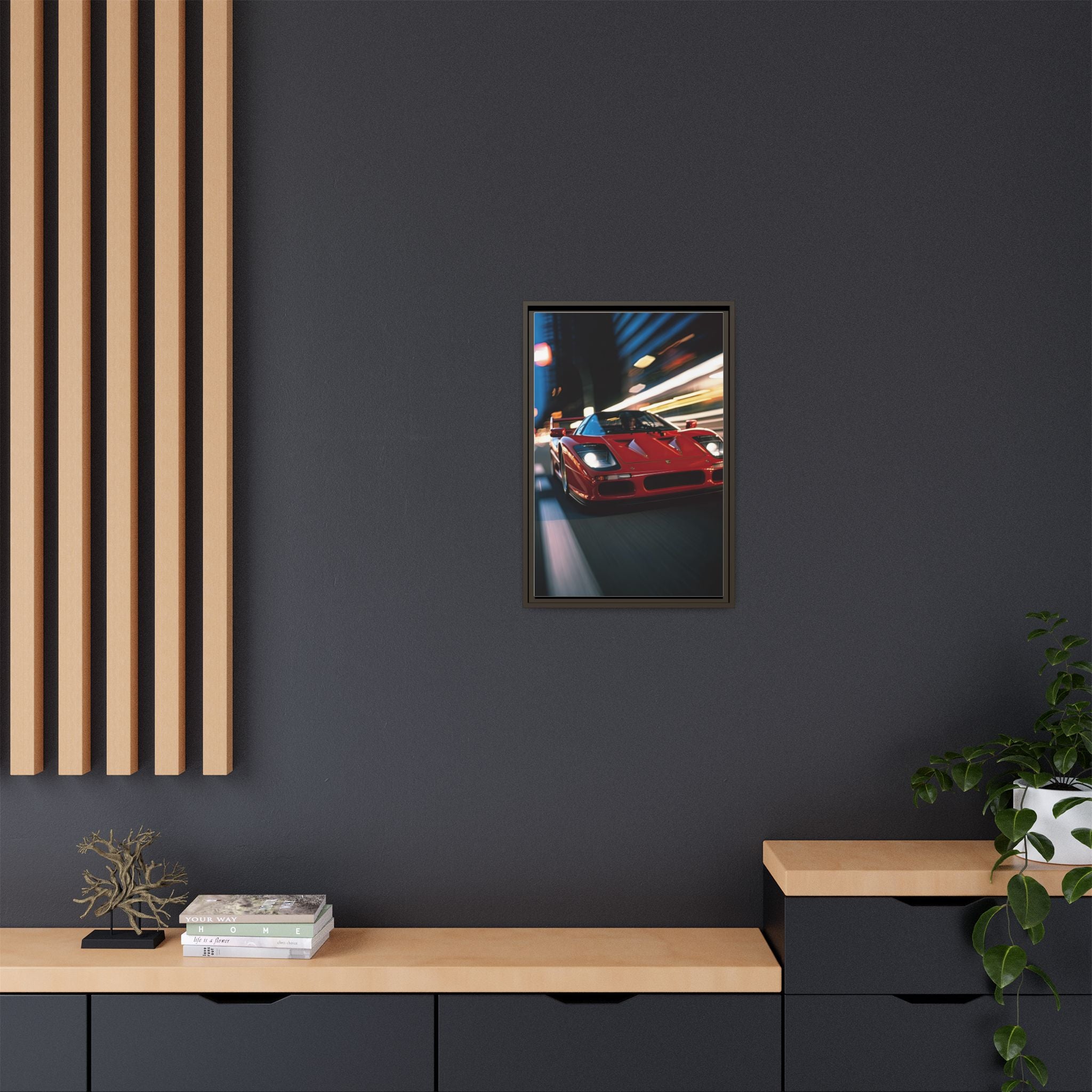 Ferrari F40 Night Drive – Supercar Motion Wall Art Print