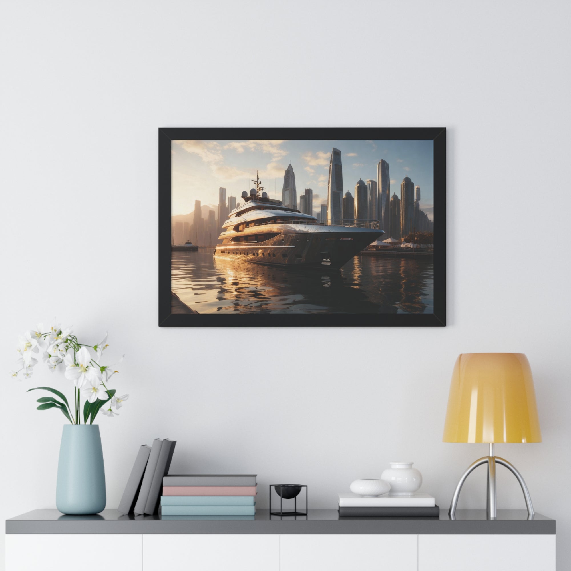 Sunset Reflections – Framed Nautical Wall Art for Luxury Space