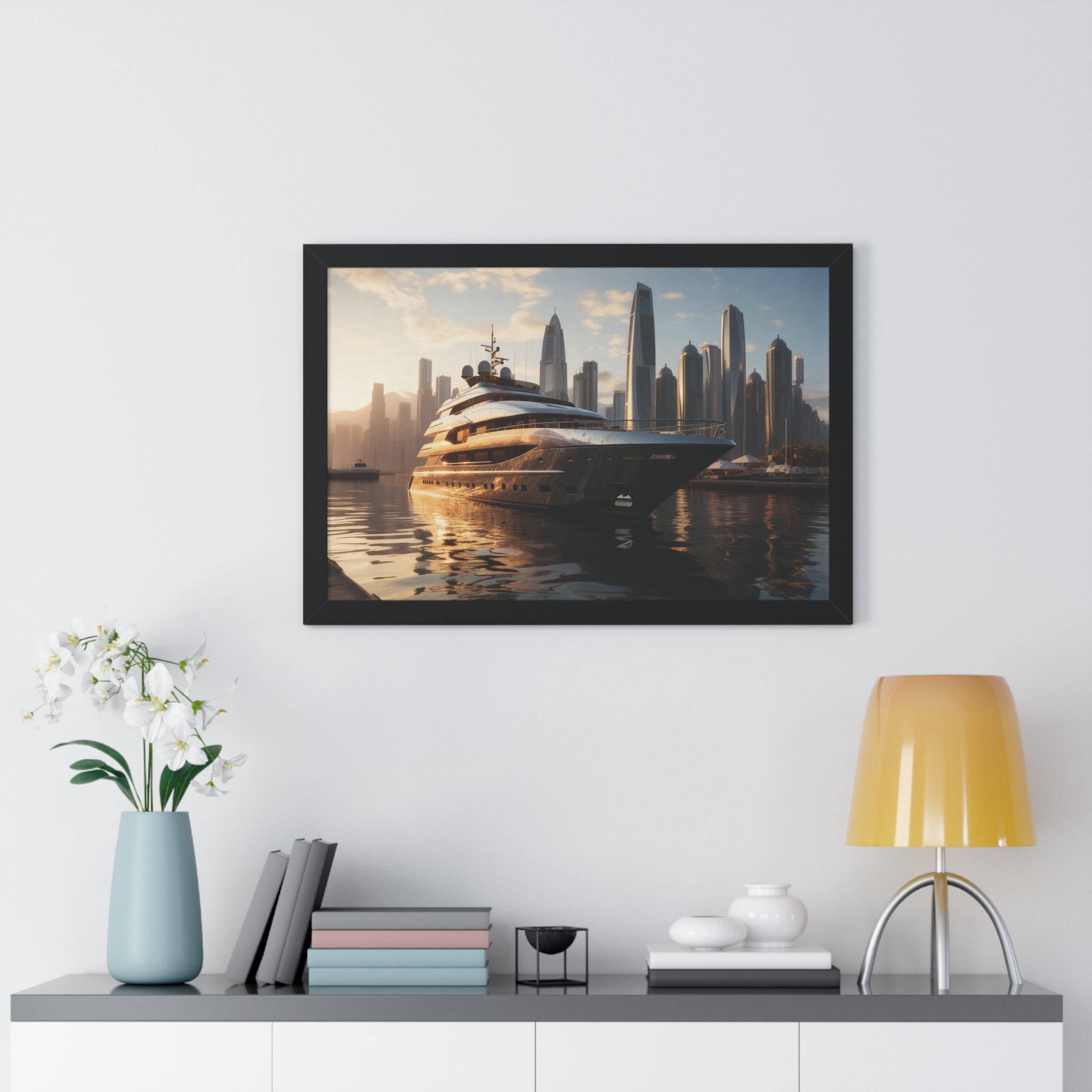 Sunset Reflections – Framed Nautical Wall Art for Luxury Space