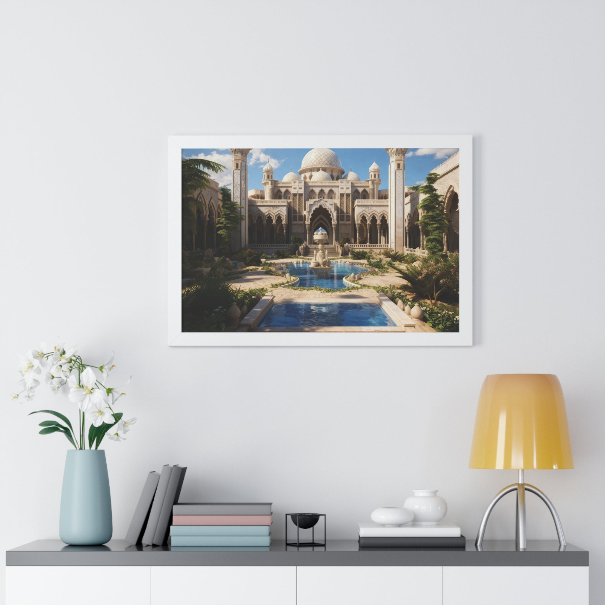 Courtyard of Light – Framed Mosque Architecture Wall Art