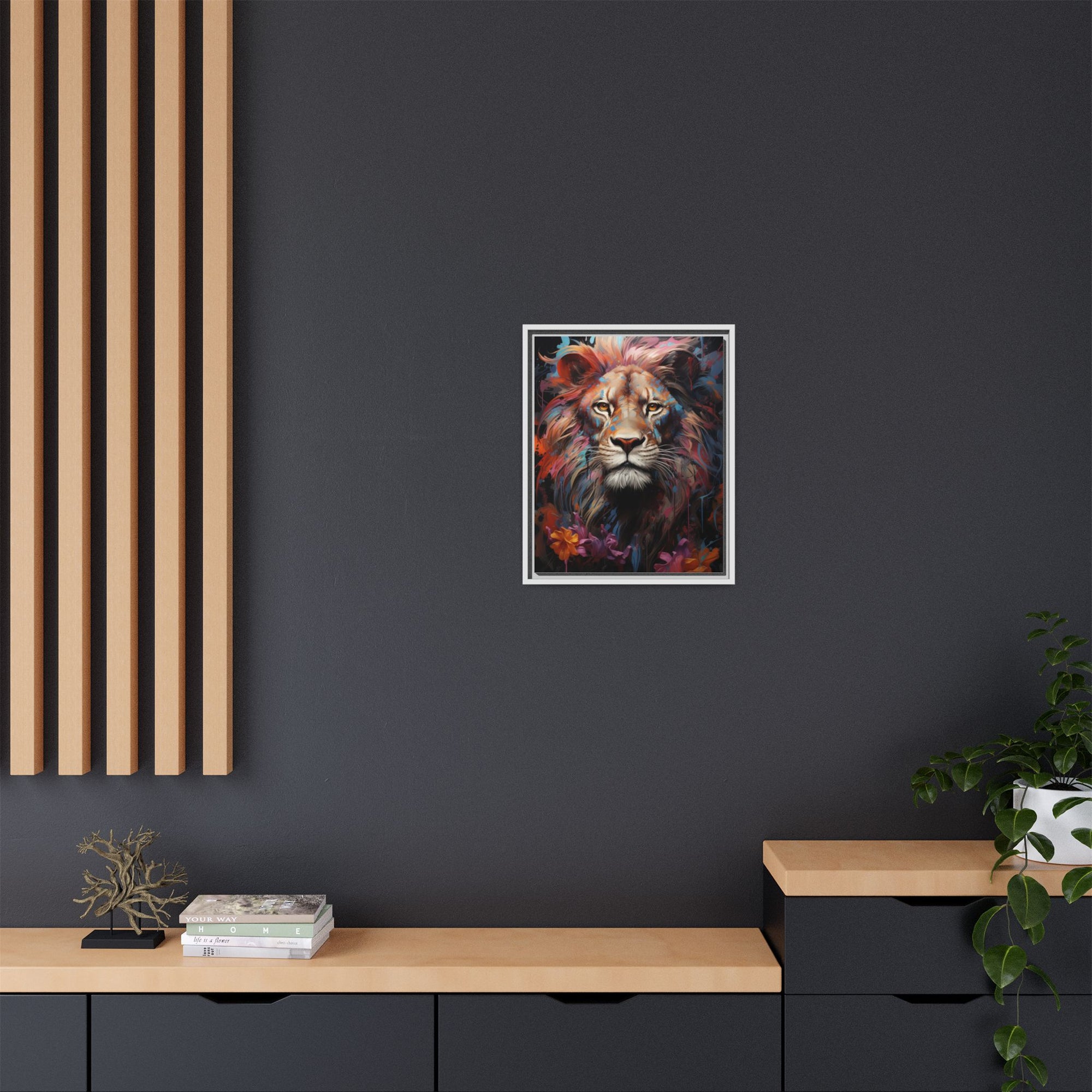 Majestic Jungle King – Abstract Color Splash Canvas