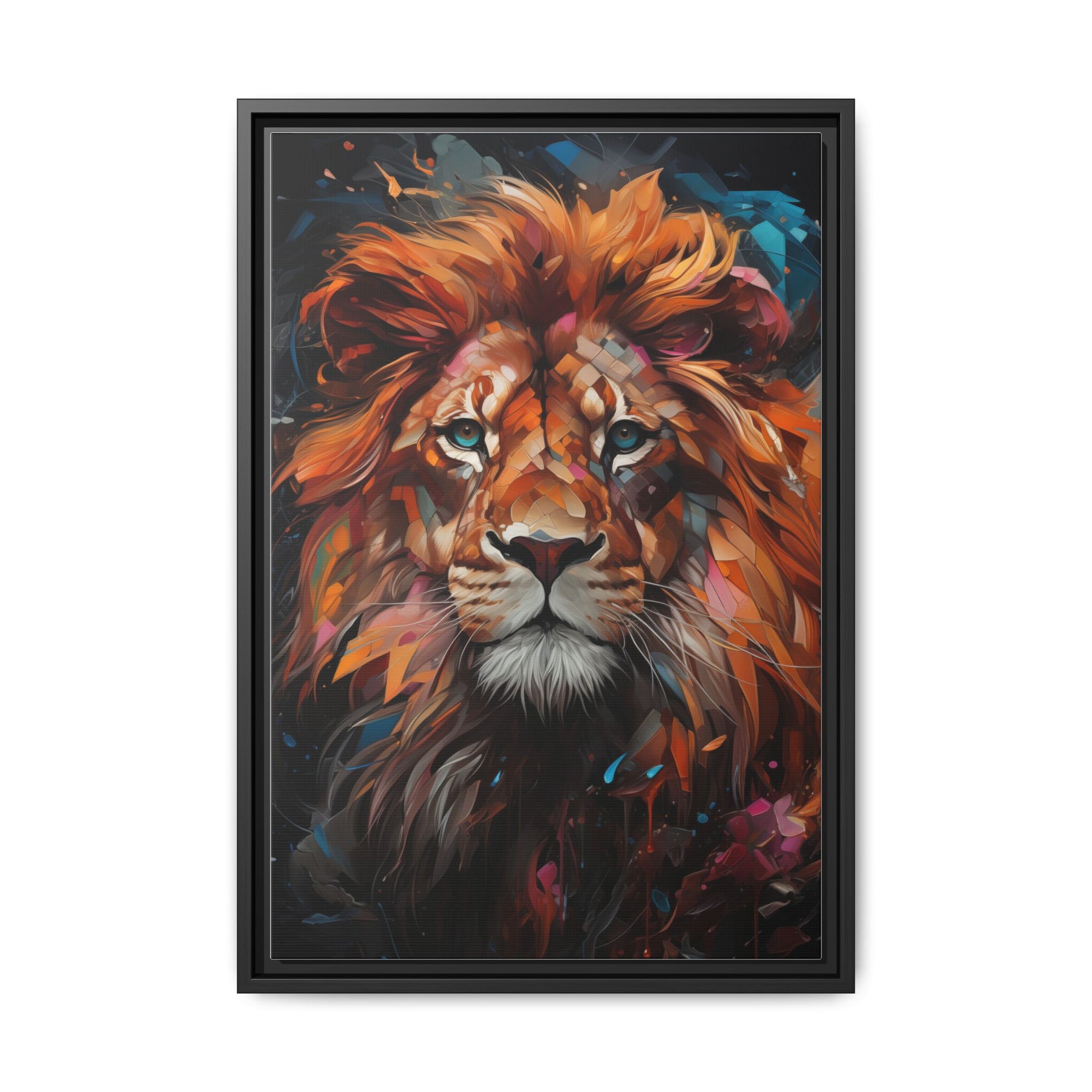 Fierce Elegance Multicolour Lion Art for Statement Space