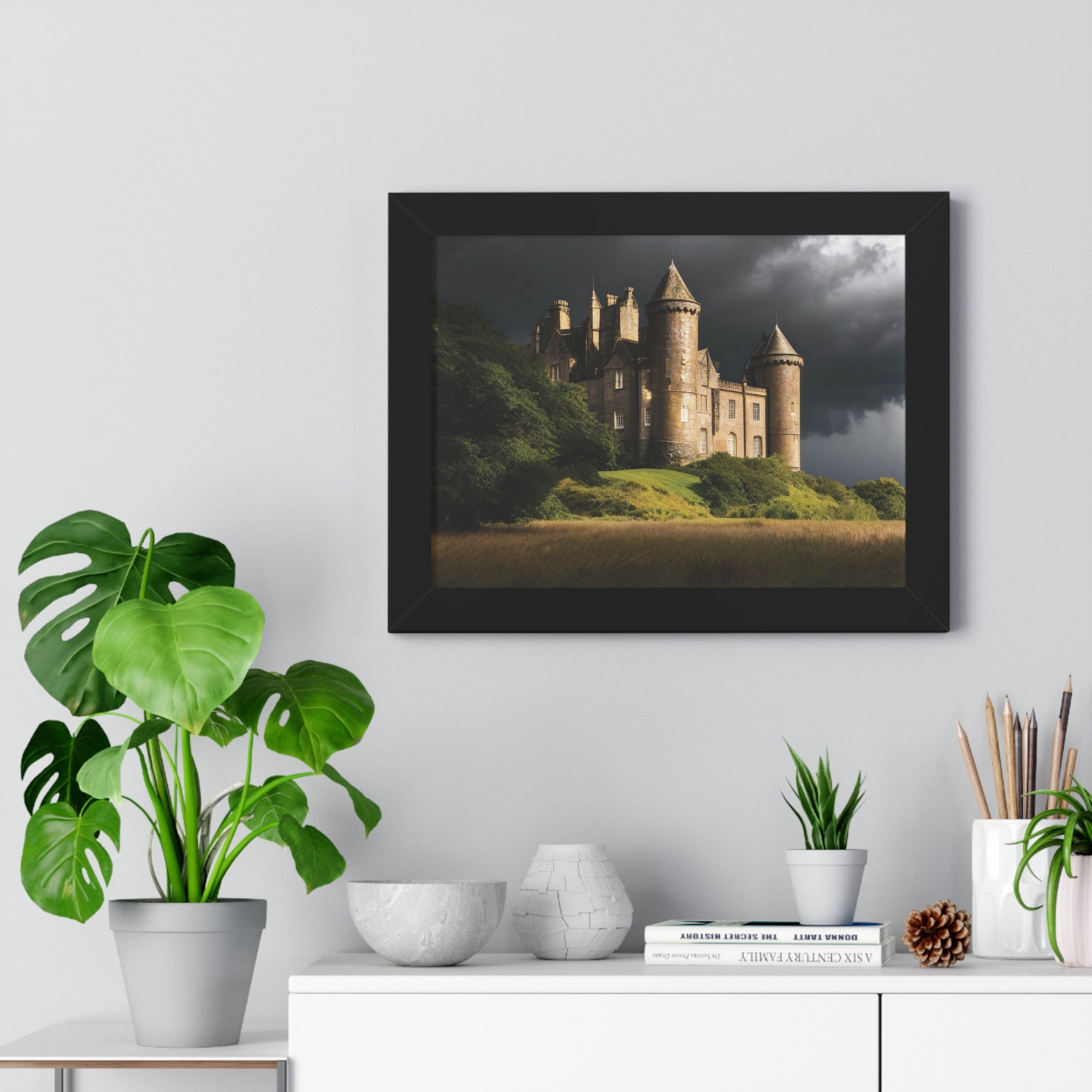 Scottish Castle in Stormy Twilight – Dramatic Landscape Wall Art Print