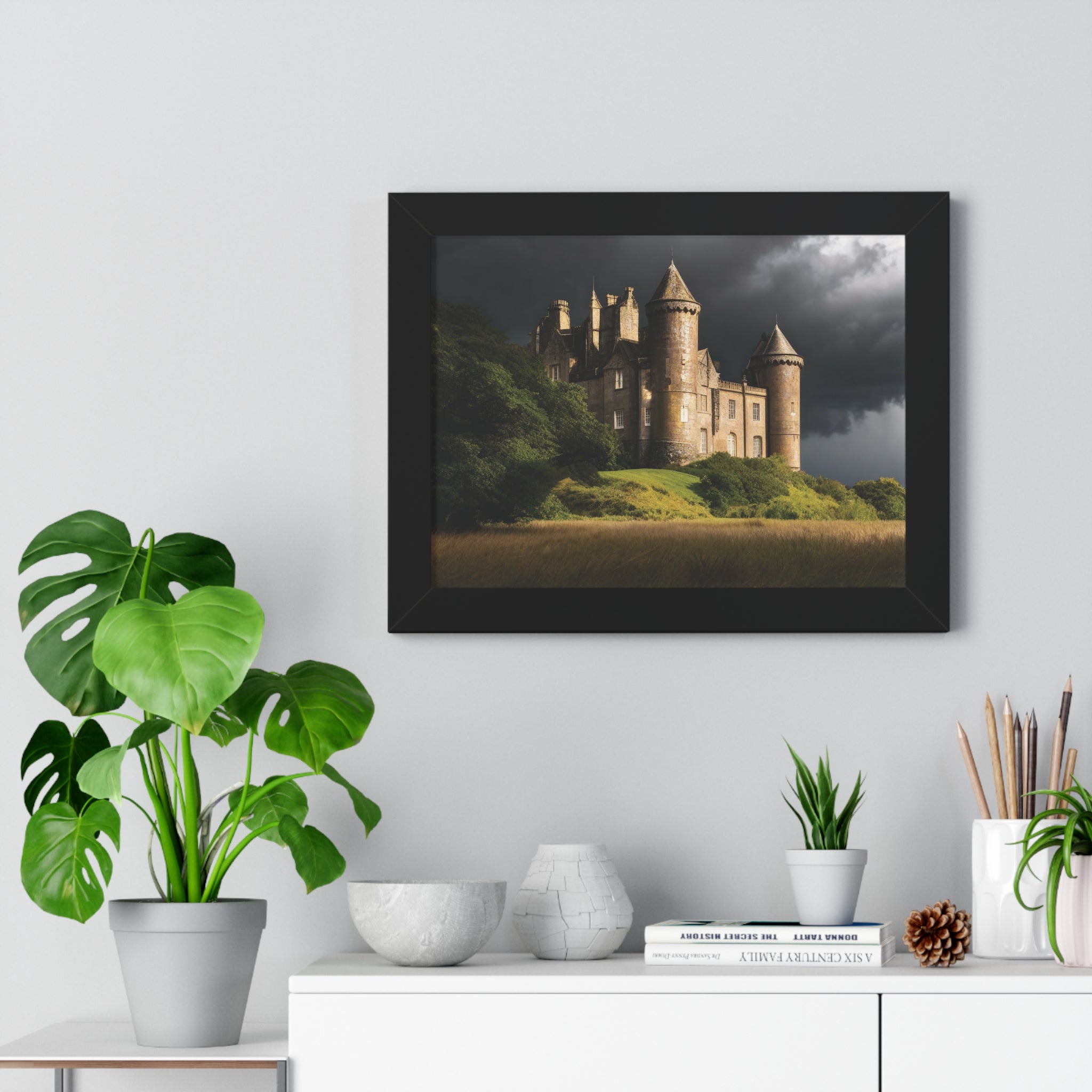Scottish Castle in Stormy Twilight – Dramatic Landscape Wall Art Print